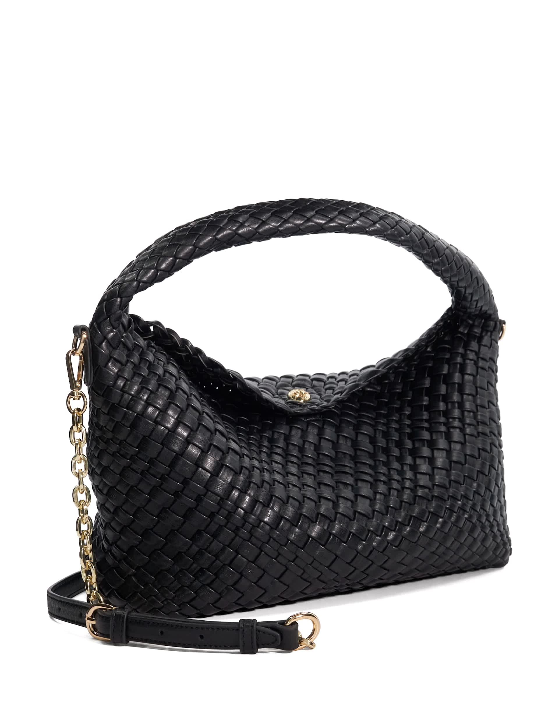 Dune London Women's Woven Chain Strap Shoulder Bag - Black, White,Black