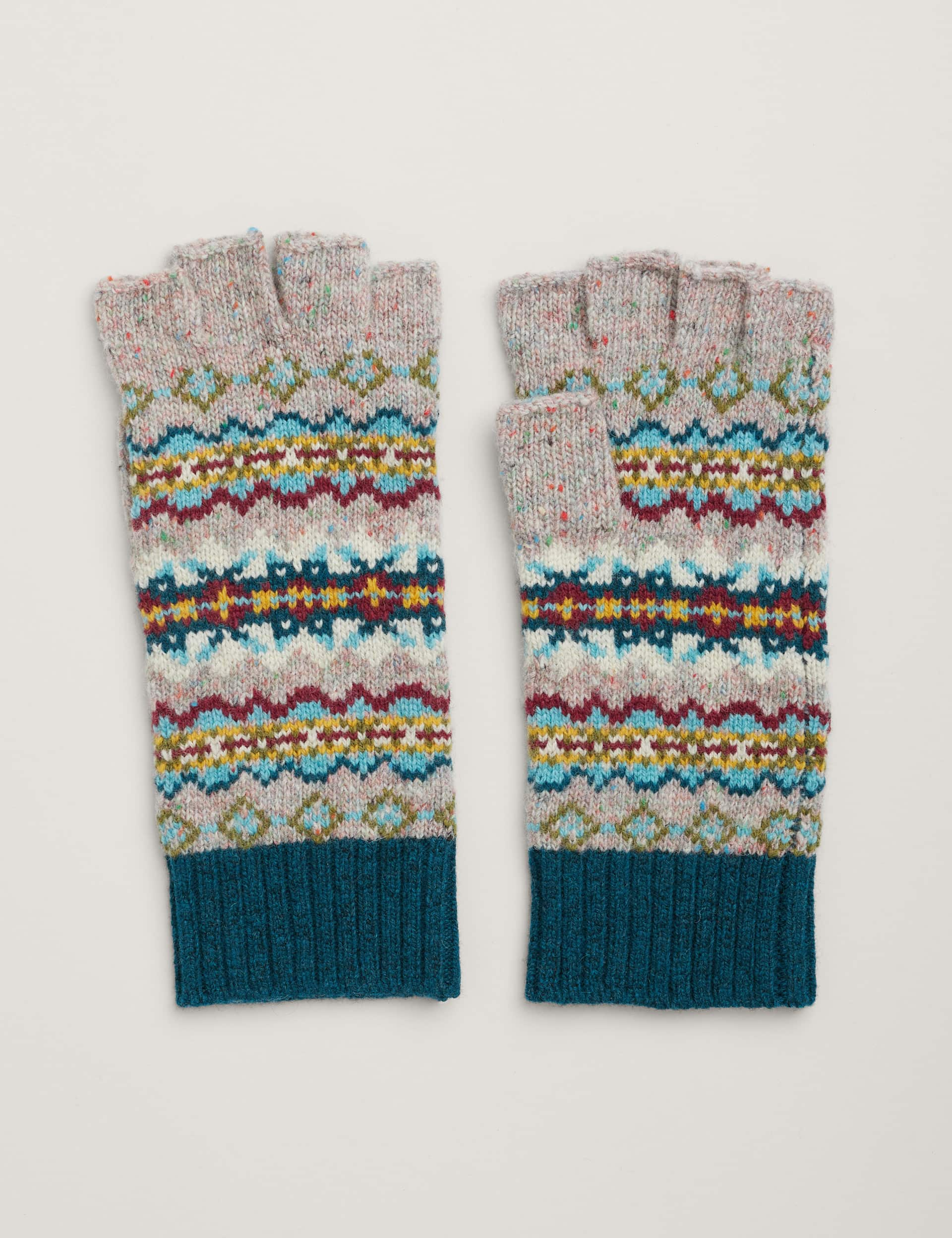 Seasalt Cornwall Women's Lambswool Rich Fair Isle Fingerless Gloves - Multi, Multi