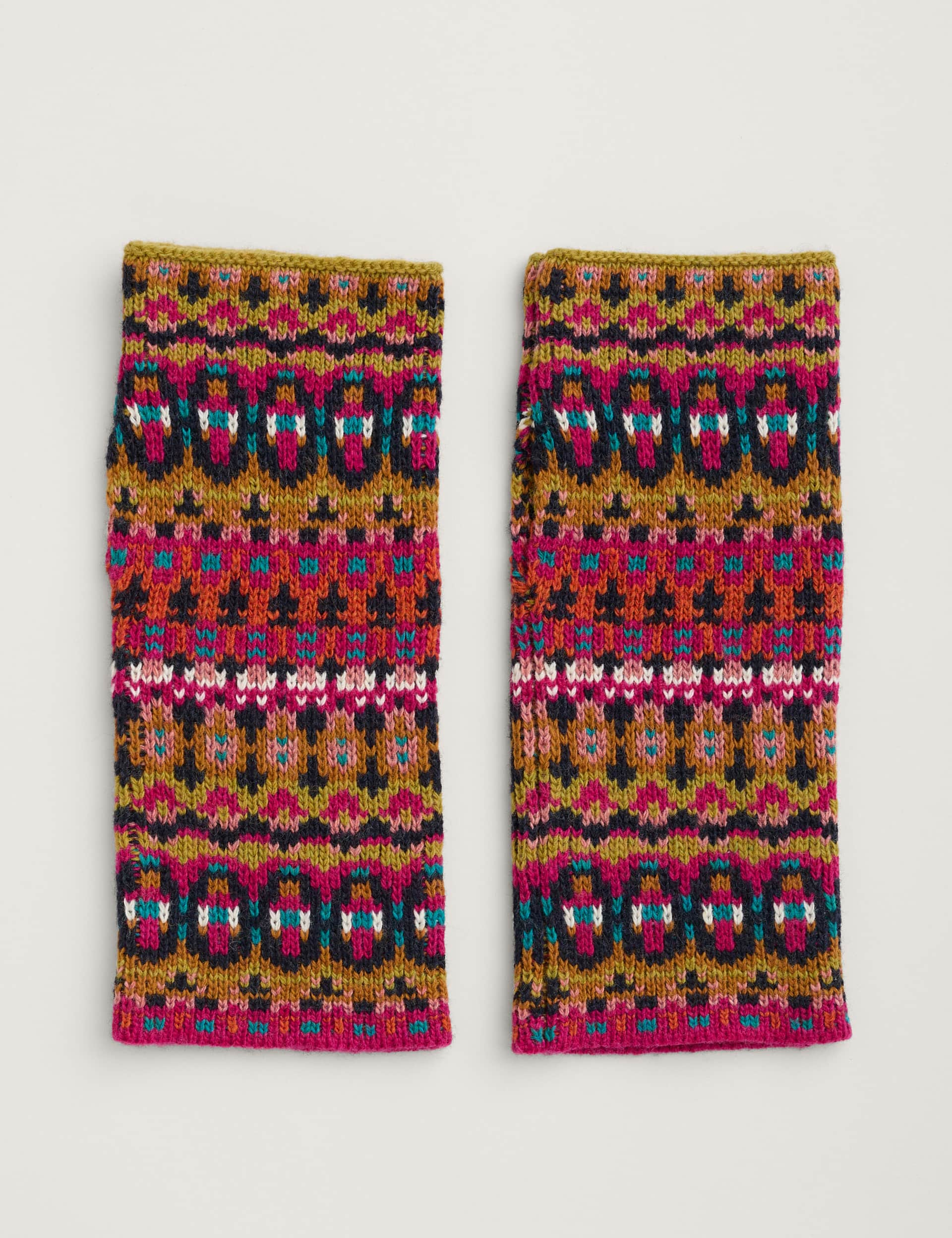 Seasalt Cornwall Women's Cotton Blend Fair Isle Mittens with Wool - Multi, Multi