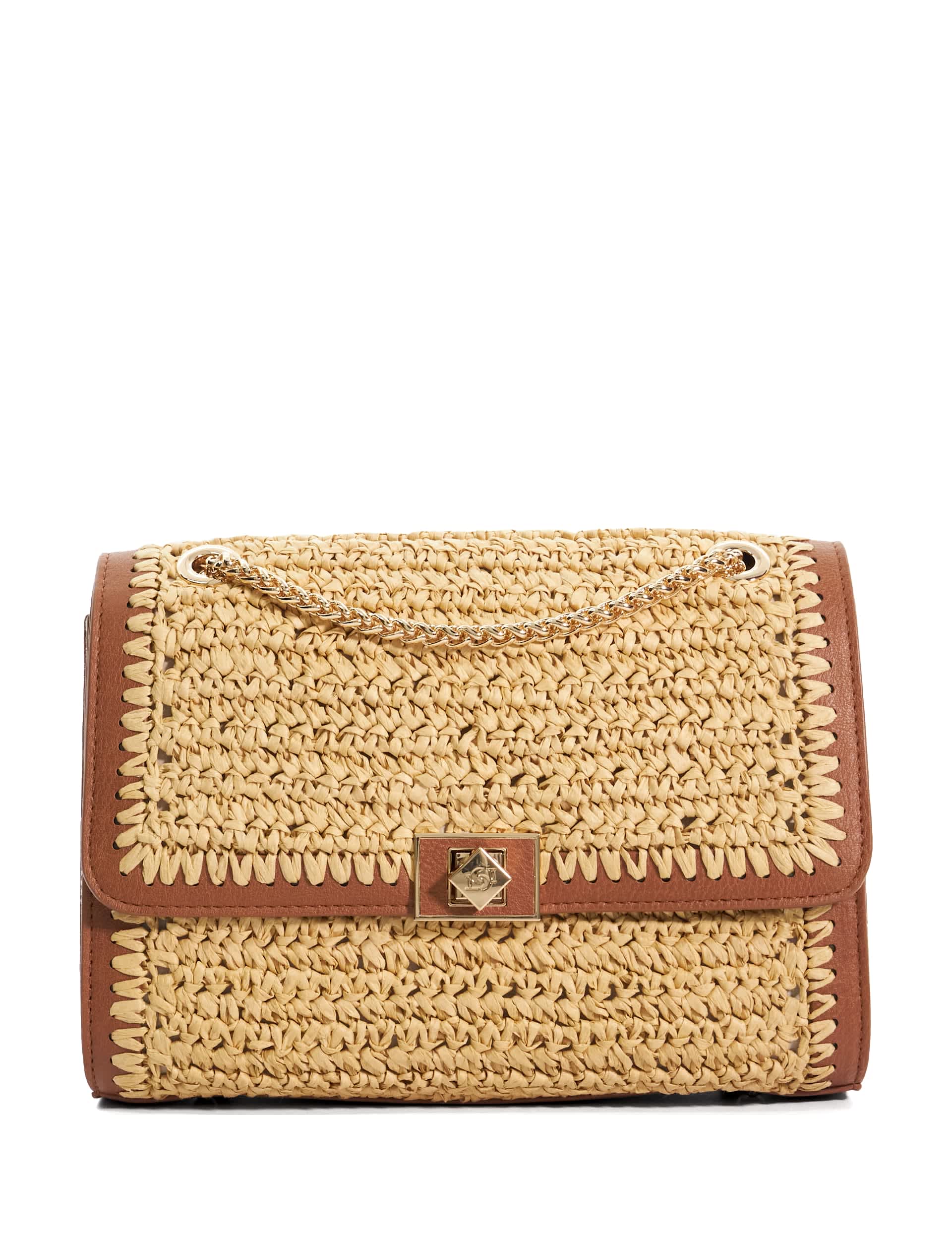 Dune London Women's Raffia Chain Strap Shoulder Bag - Natural, Natural