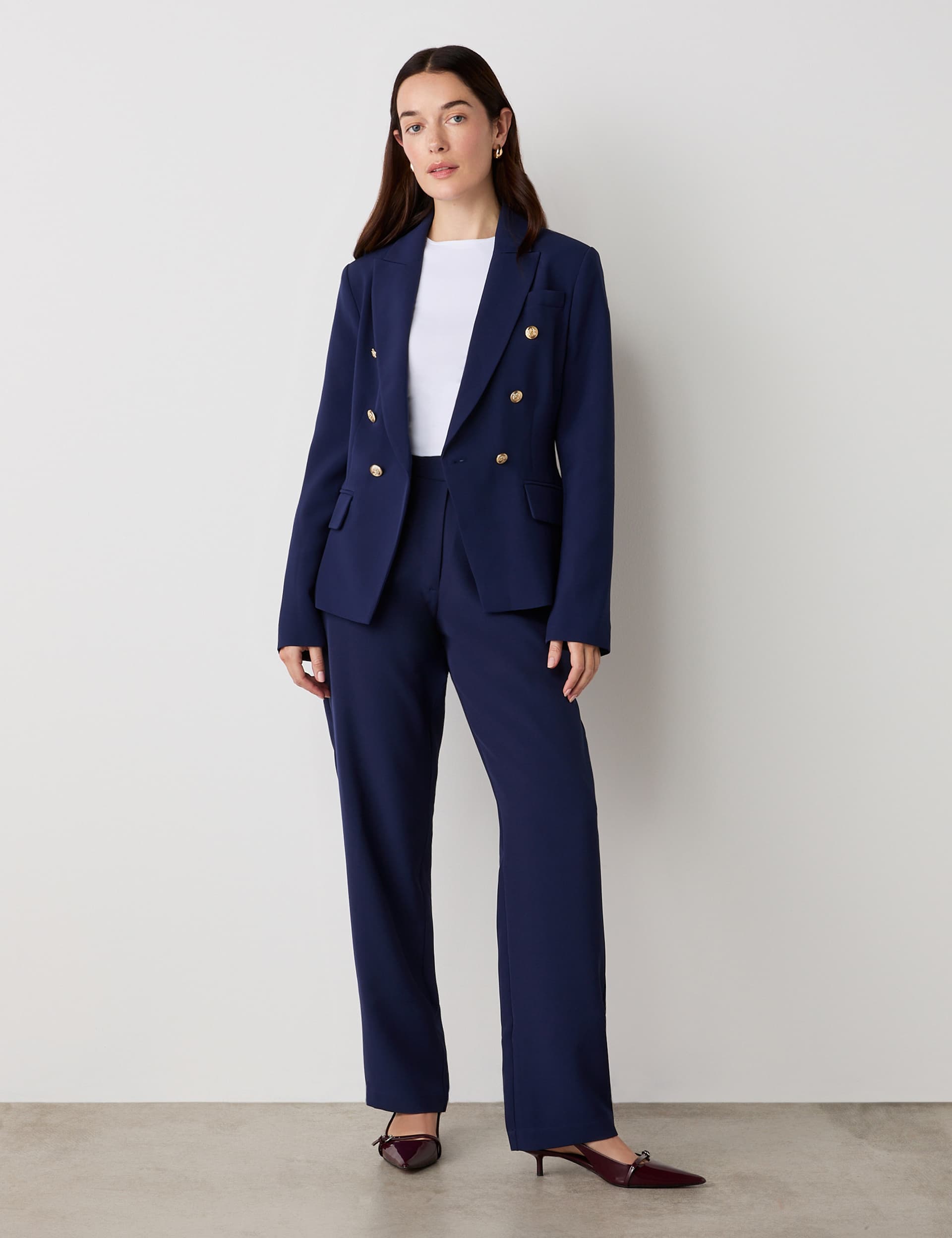 Finery London Women's Collared Jacket - 16 - Navy, Navy,Black,Red