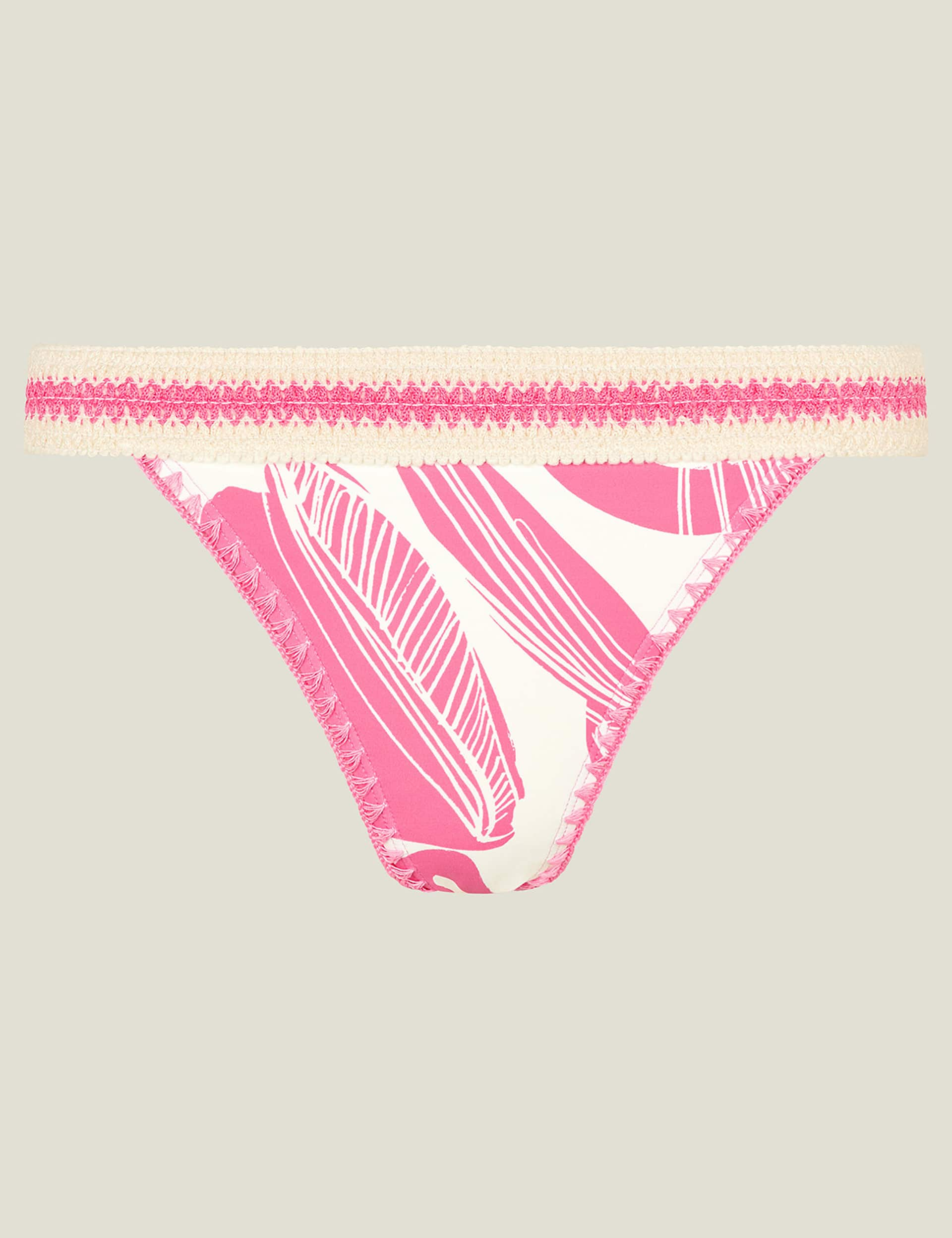 Accessorize Women's Printed High Leg Bikini Bottoms - 18 - Pink Mix, Pink Mix