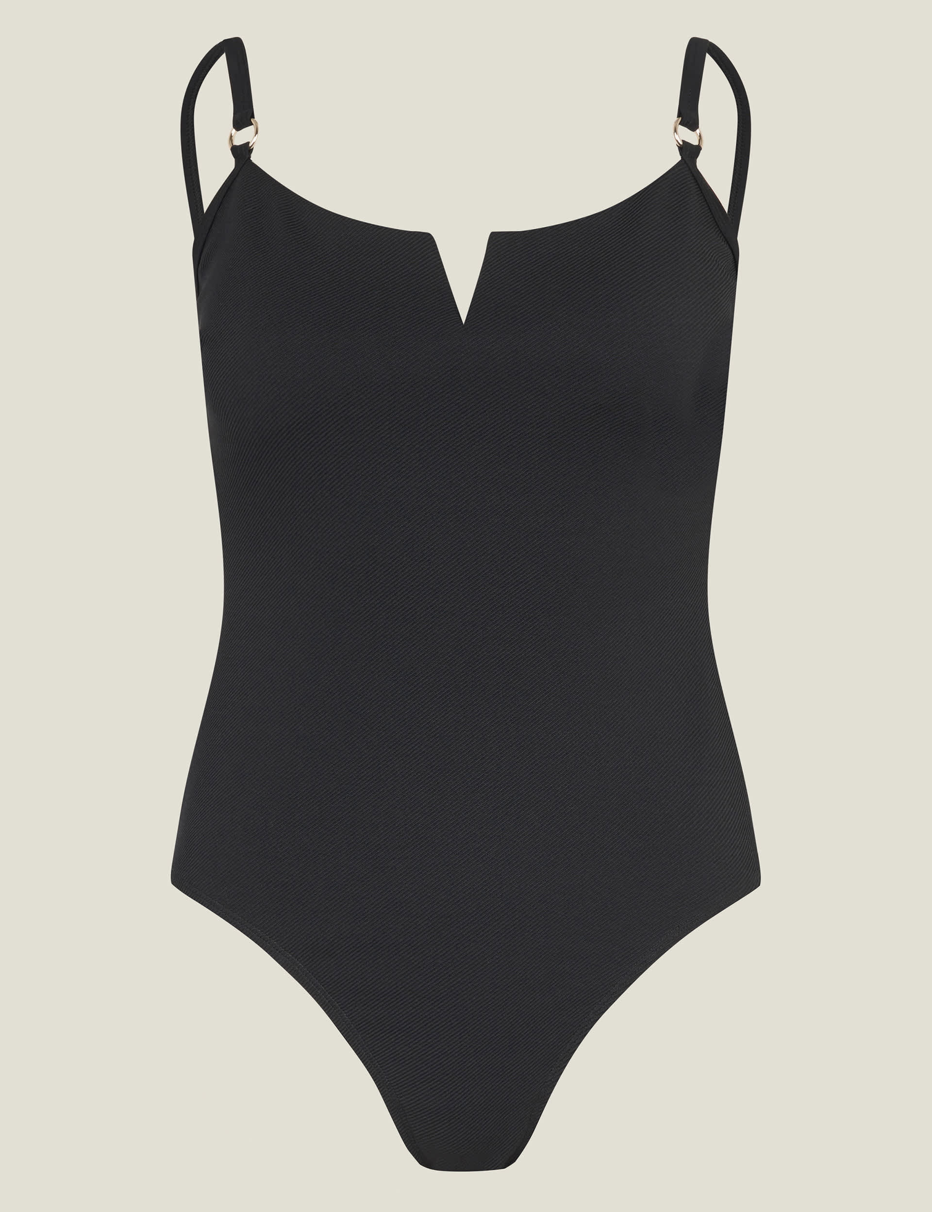 Accessorize Women's Padded V-Neck Swimsuit - 14 - Black, Black