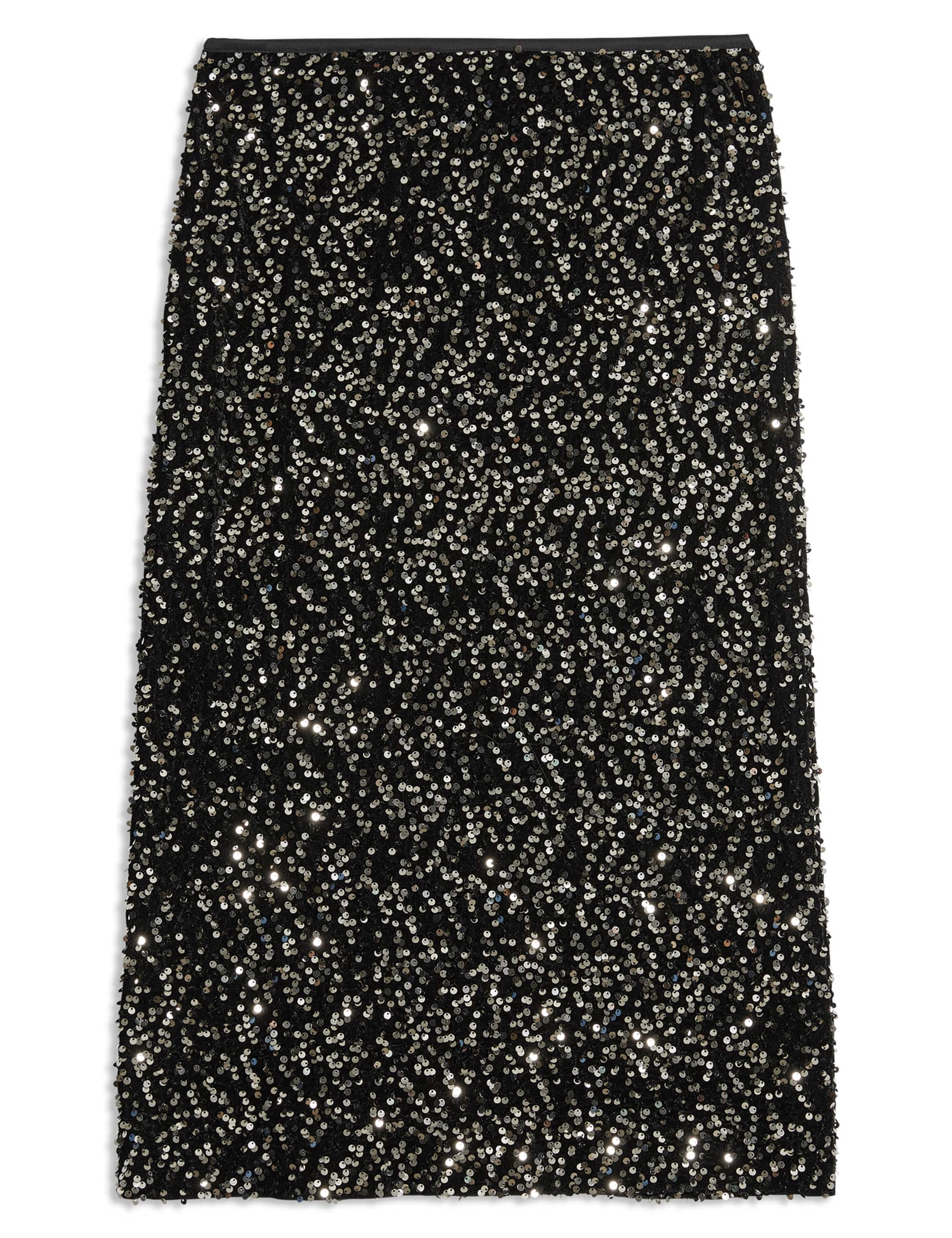 Albaray Women's Velvet Sequin Maxi Pencil Skirt - 16 - Black, Black