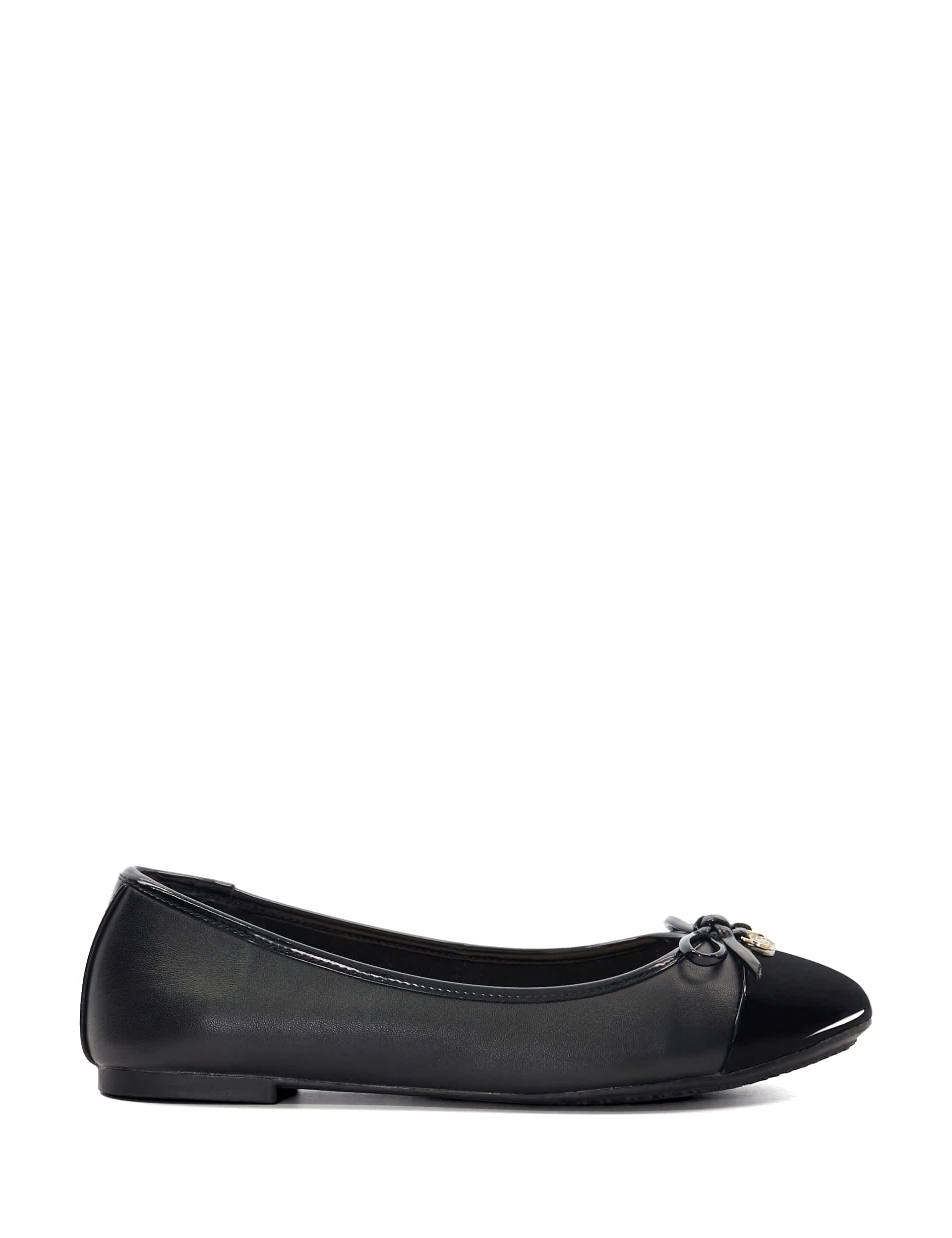 Dune London Women's Leather Slip On Flat Ballet Pumps - 6 - Black, Black