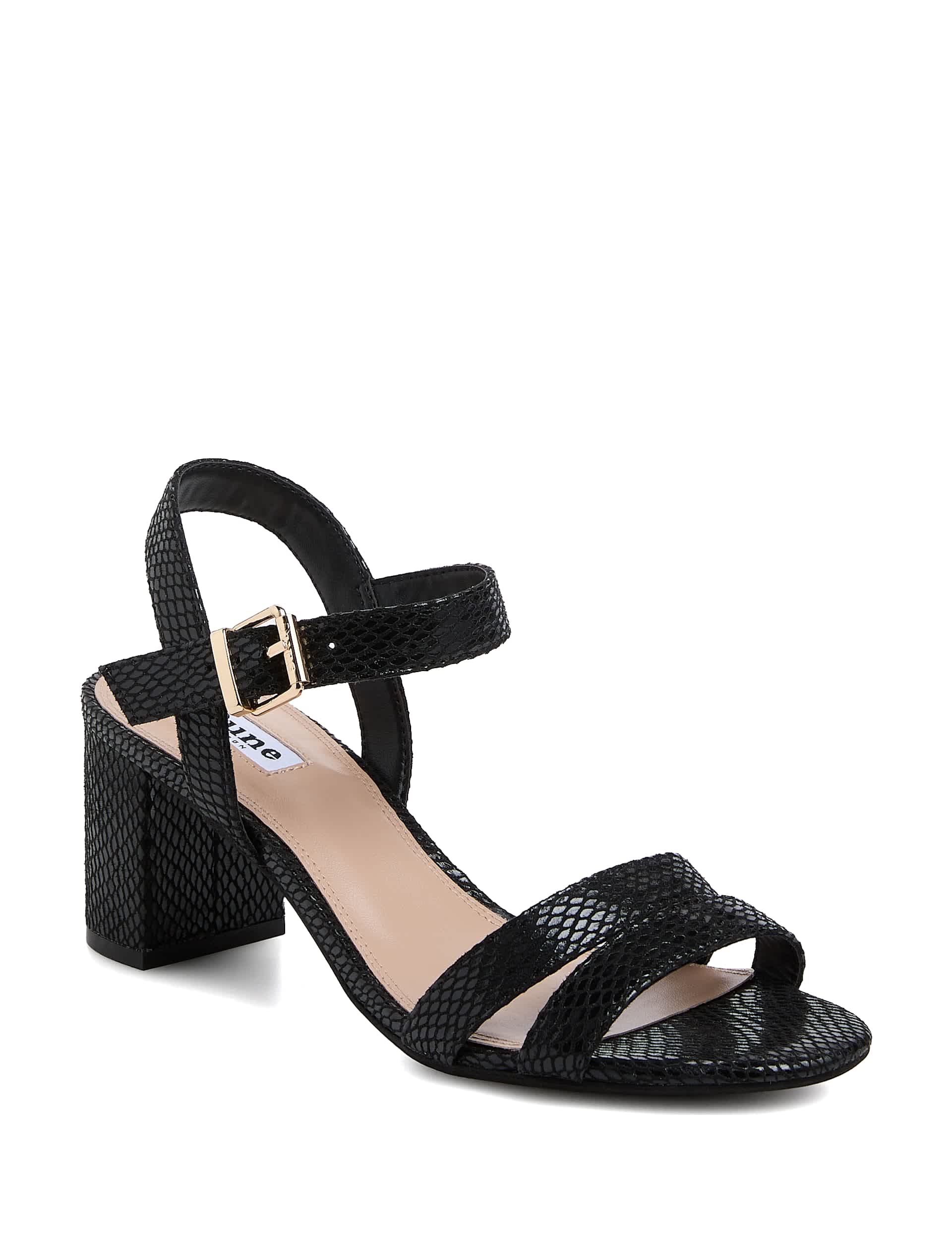 Dune London Women's Strappy Block Heel Sandals - 6 - Black, Black