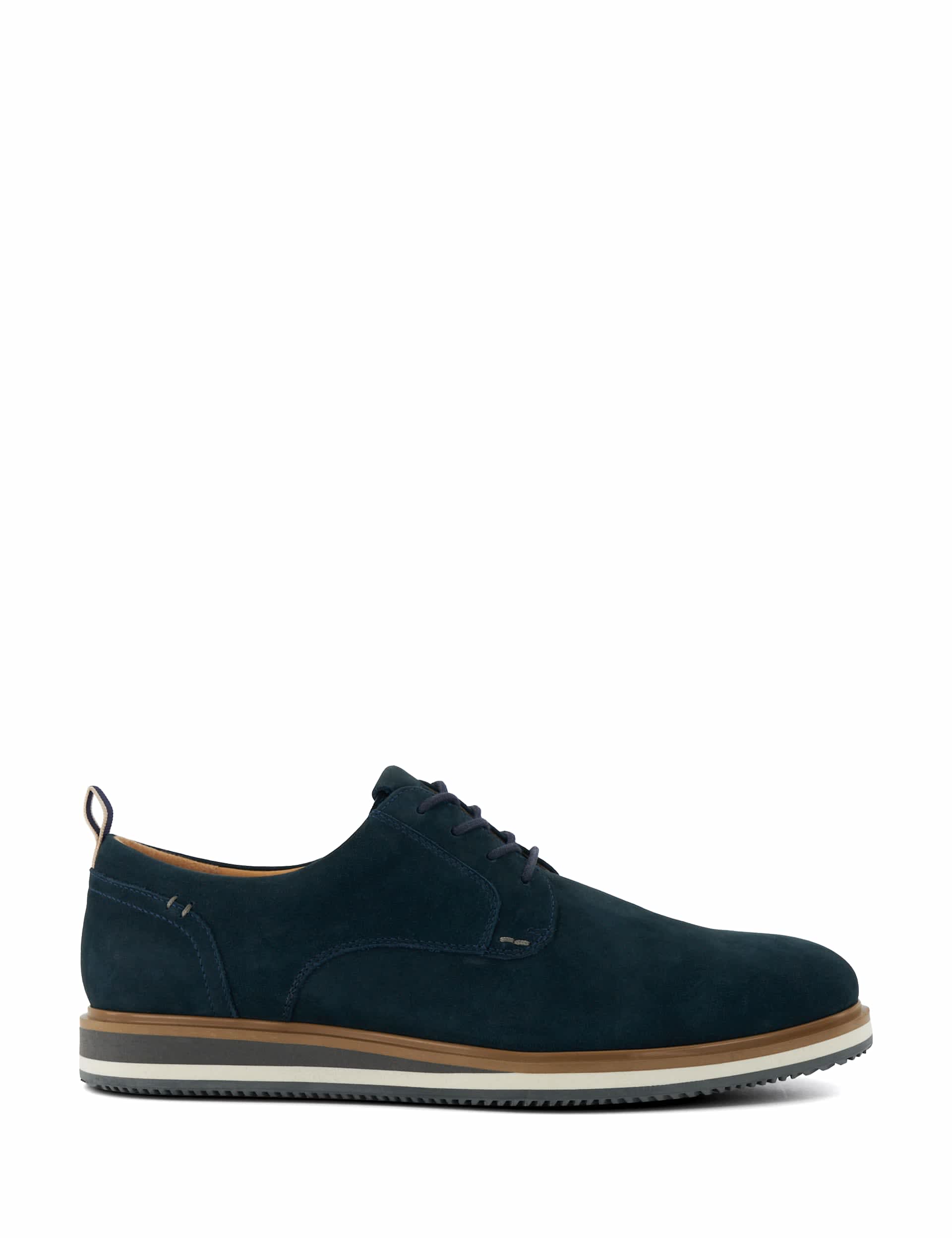 Dune London Men's Suede Brogues - 10 - Navy, Navy