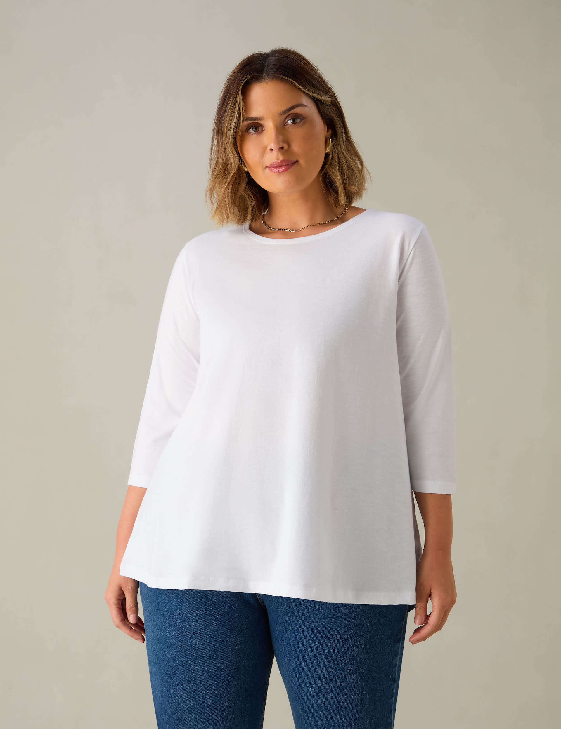 Live Unlimited London Women's Pure Cotton Swing Tunic Top - 22 - White, White