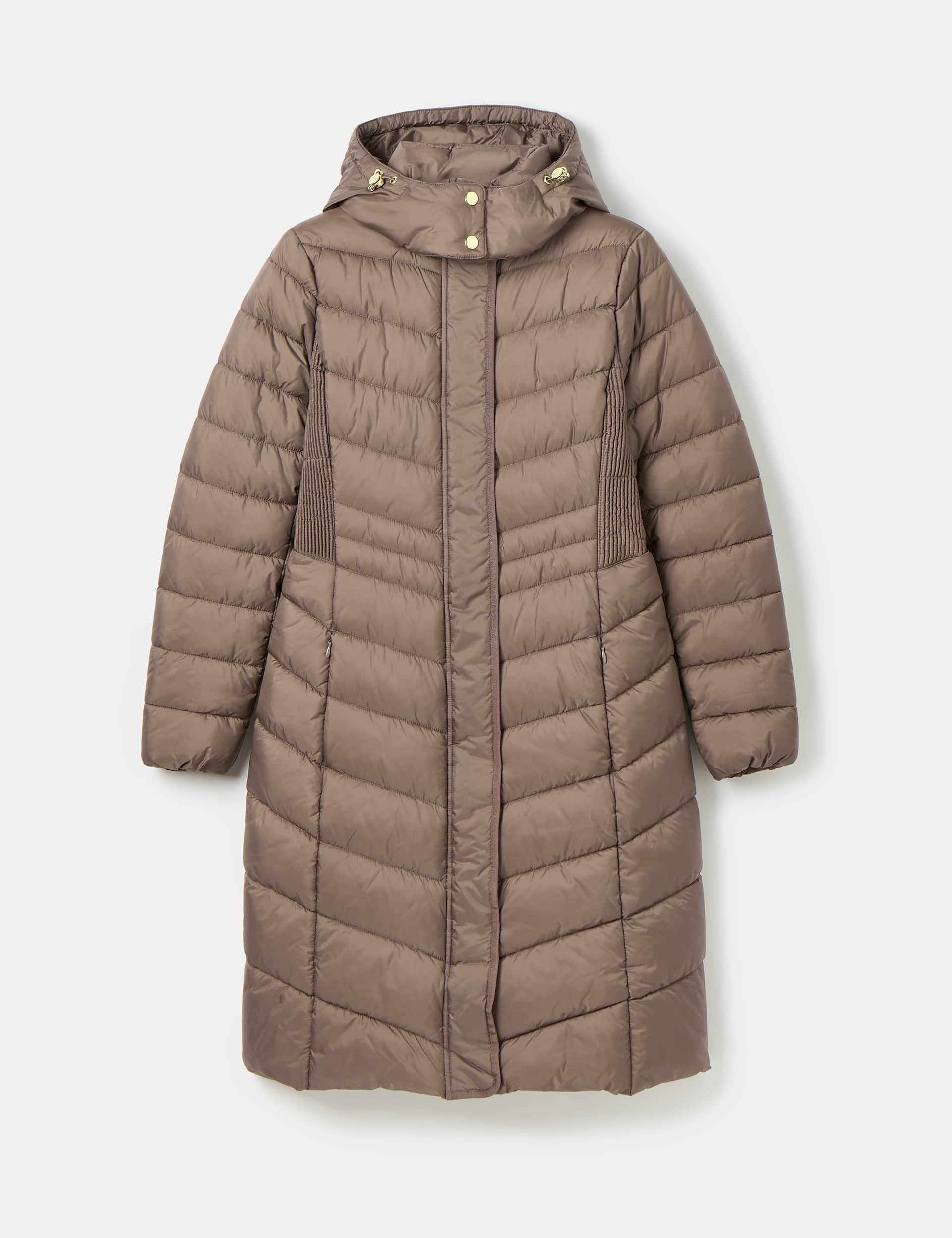 Joules Women's Showerproof Padded Longline Puffer Coat - 18 - Dark Pink, Dark Pink