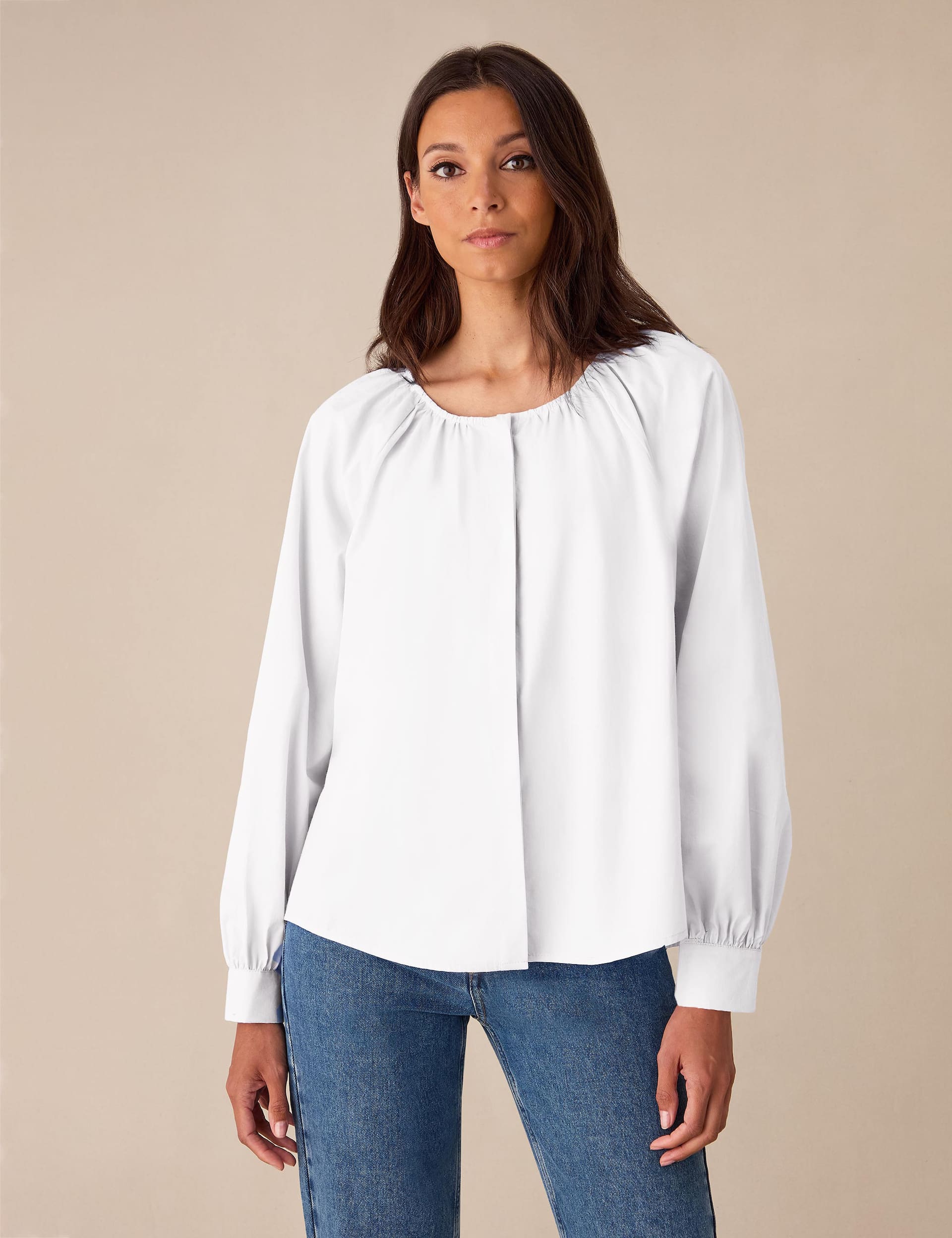 Ro&Zo Women's Pure Cotton Button Through Blouse