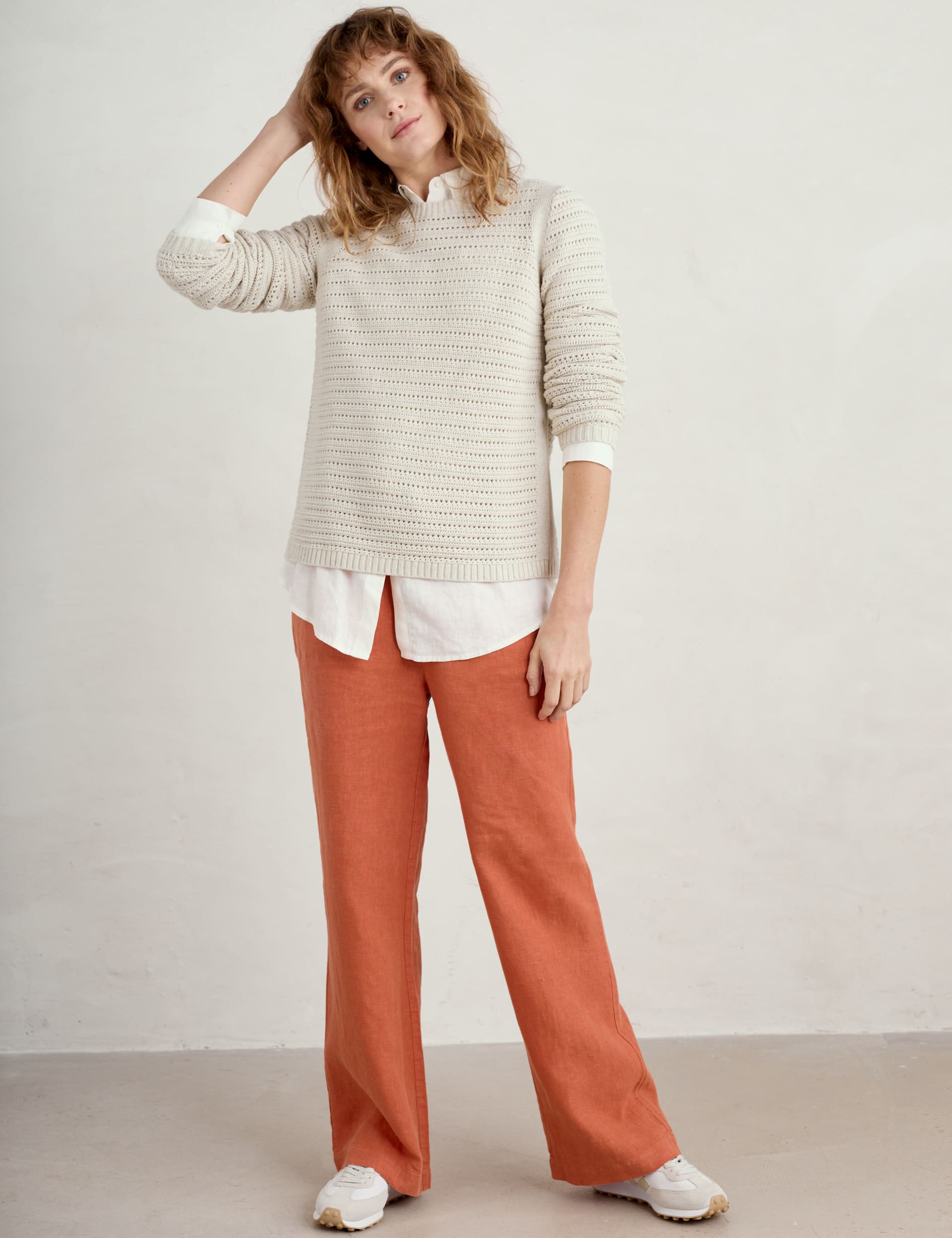 Seasalt Cornwall Women's Pure Cotton Textured Jumper - 18 - Natural, Natural