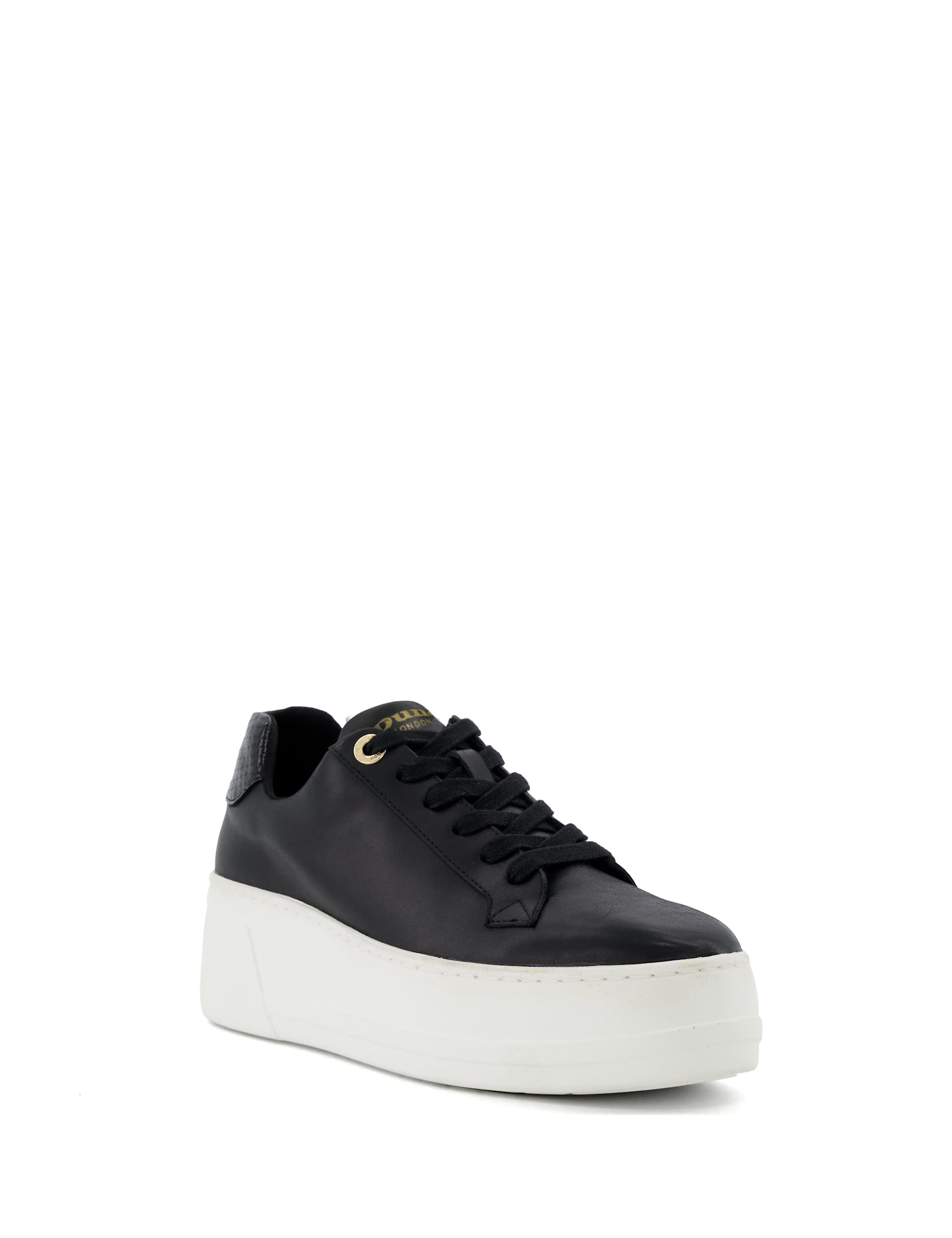 Dune London Women's Leather Lace Up Chunky Trainers - 6 - Black, Black