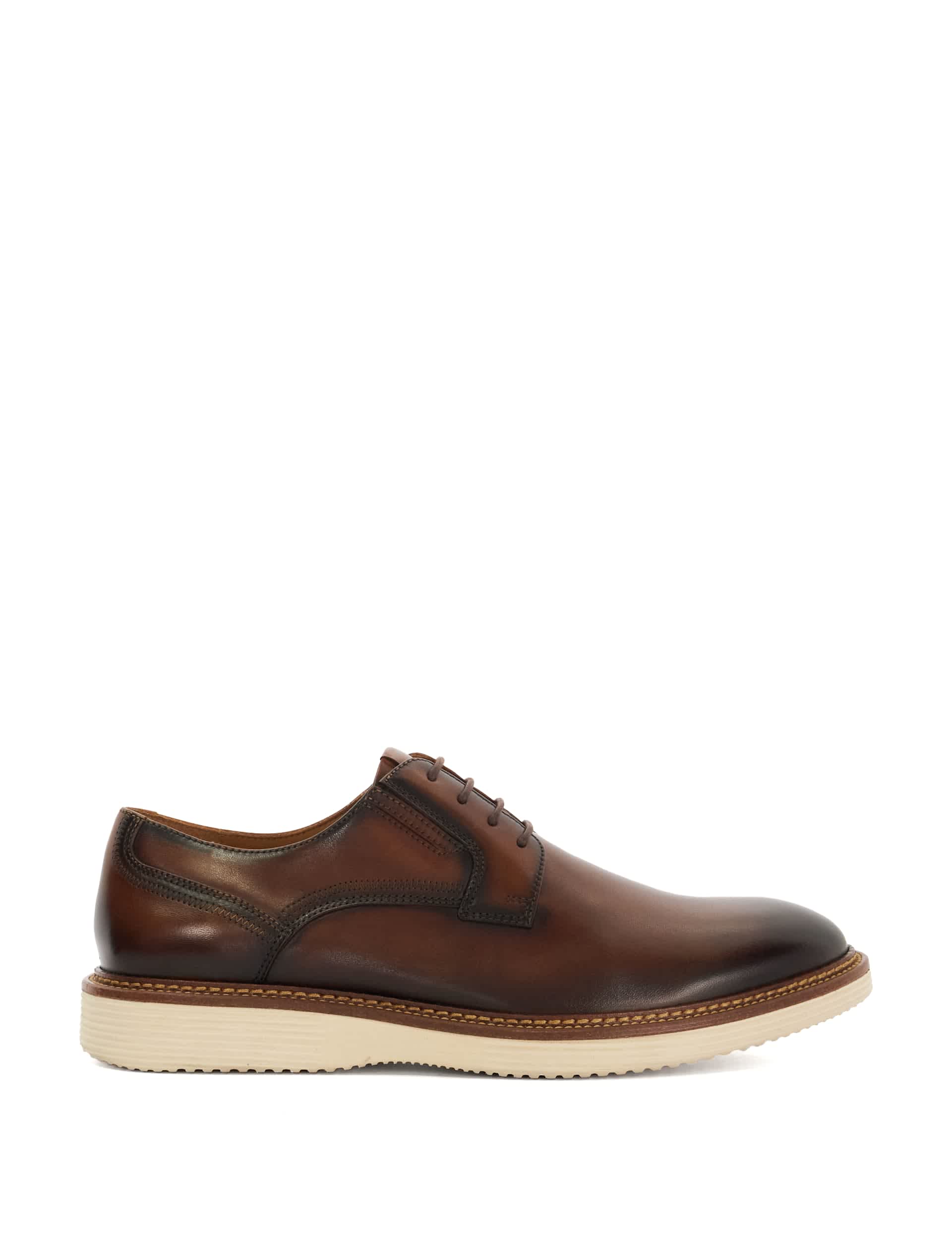 Dune London Men's Leather Brogues - 9 - Dark Brown, Dark Brown