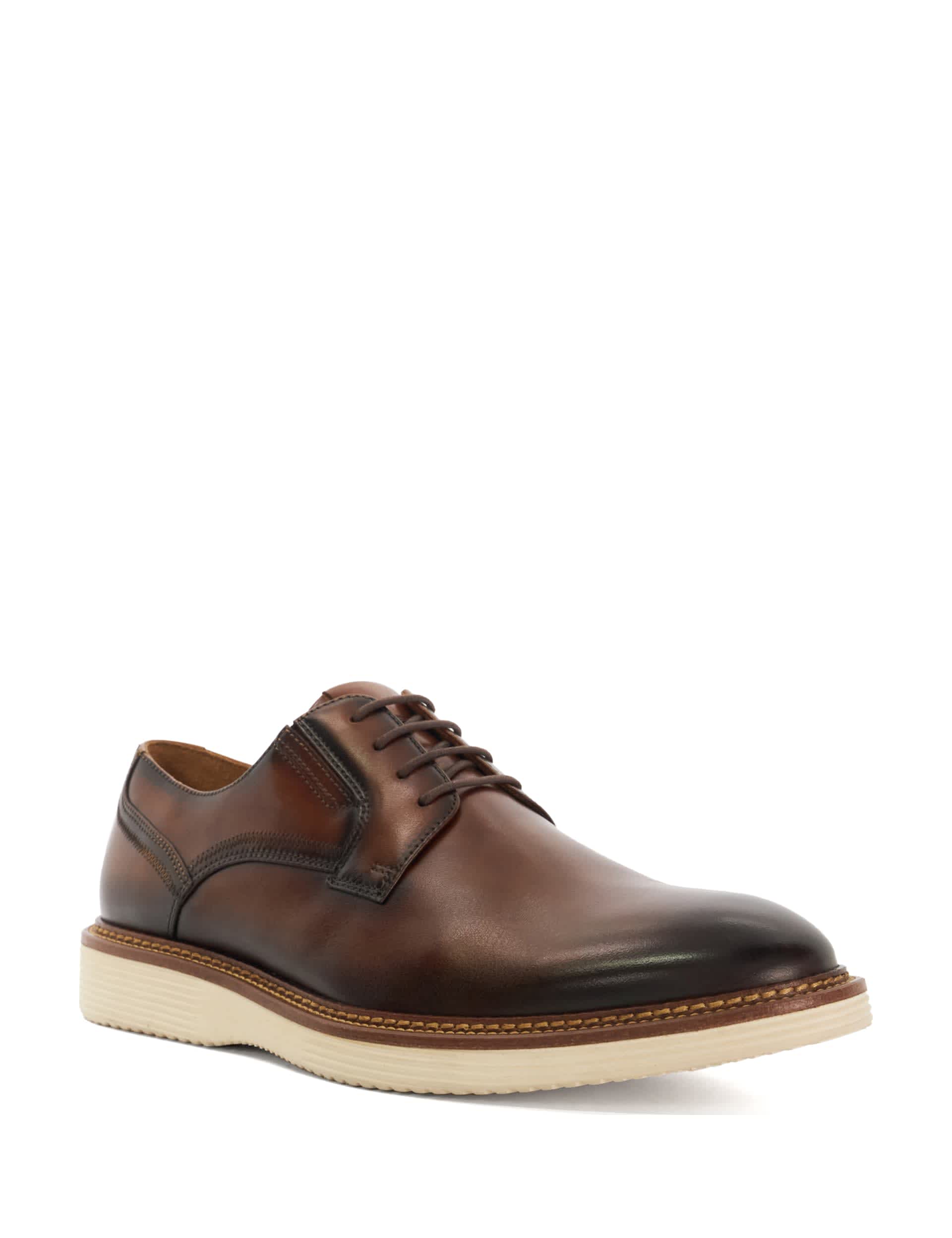 Dune London Men's Leather Brogues - 7 - Dark Brown, Dark Brown