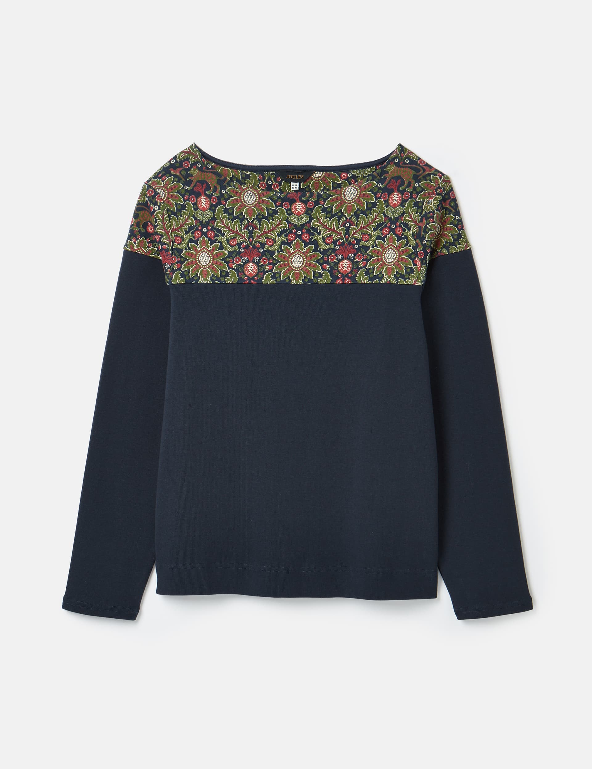 Joules Women's Pure Cotton Floral Top - 10 - Blue Mix, Blue Mix