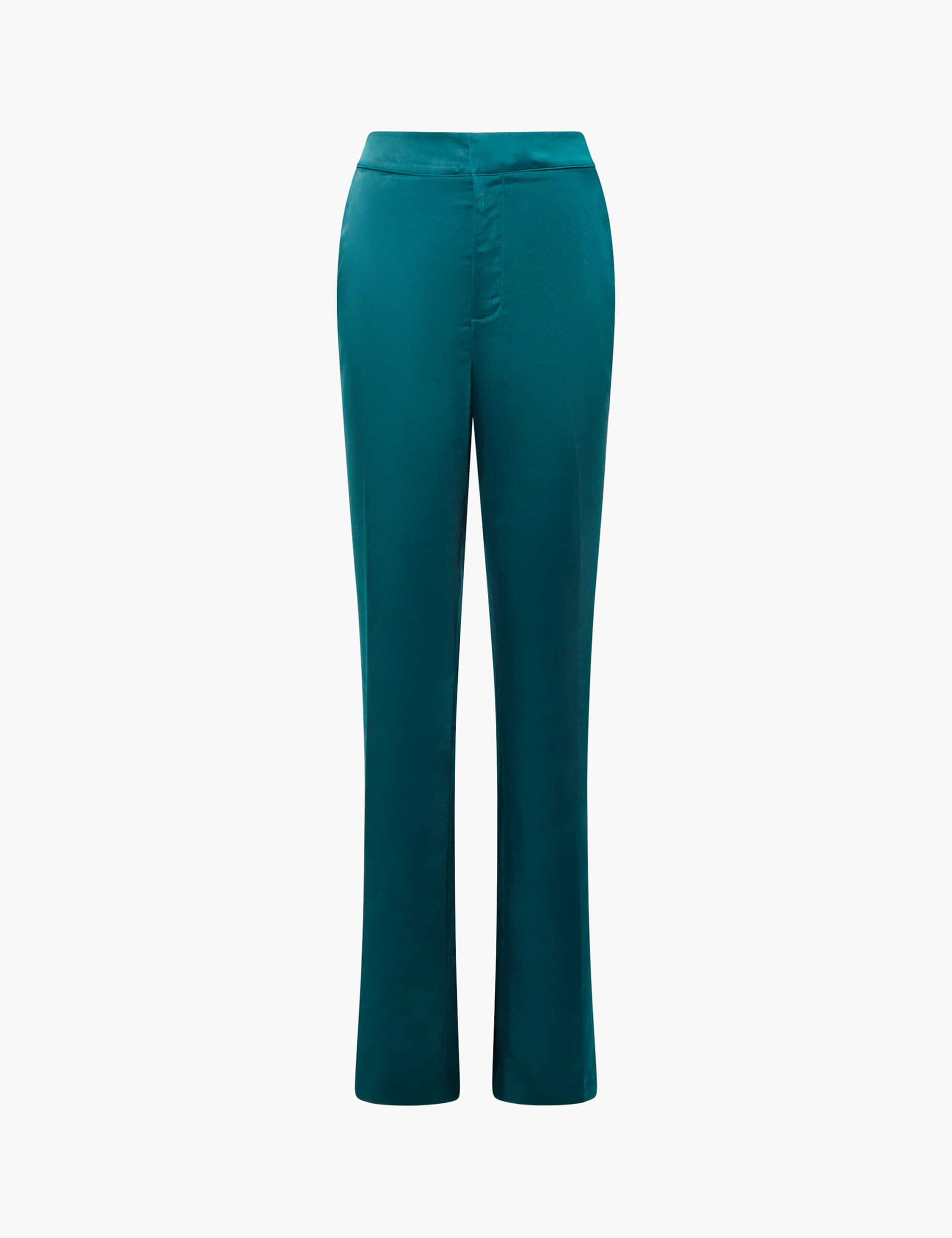 French Connection Women's Satin Wide Leg Trousers - 12 - Green, Green