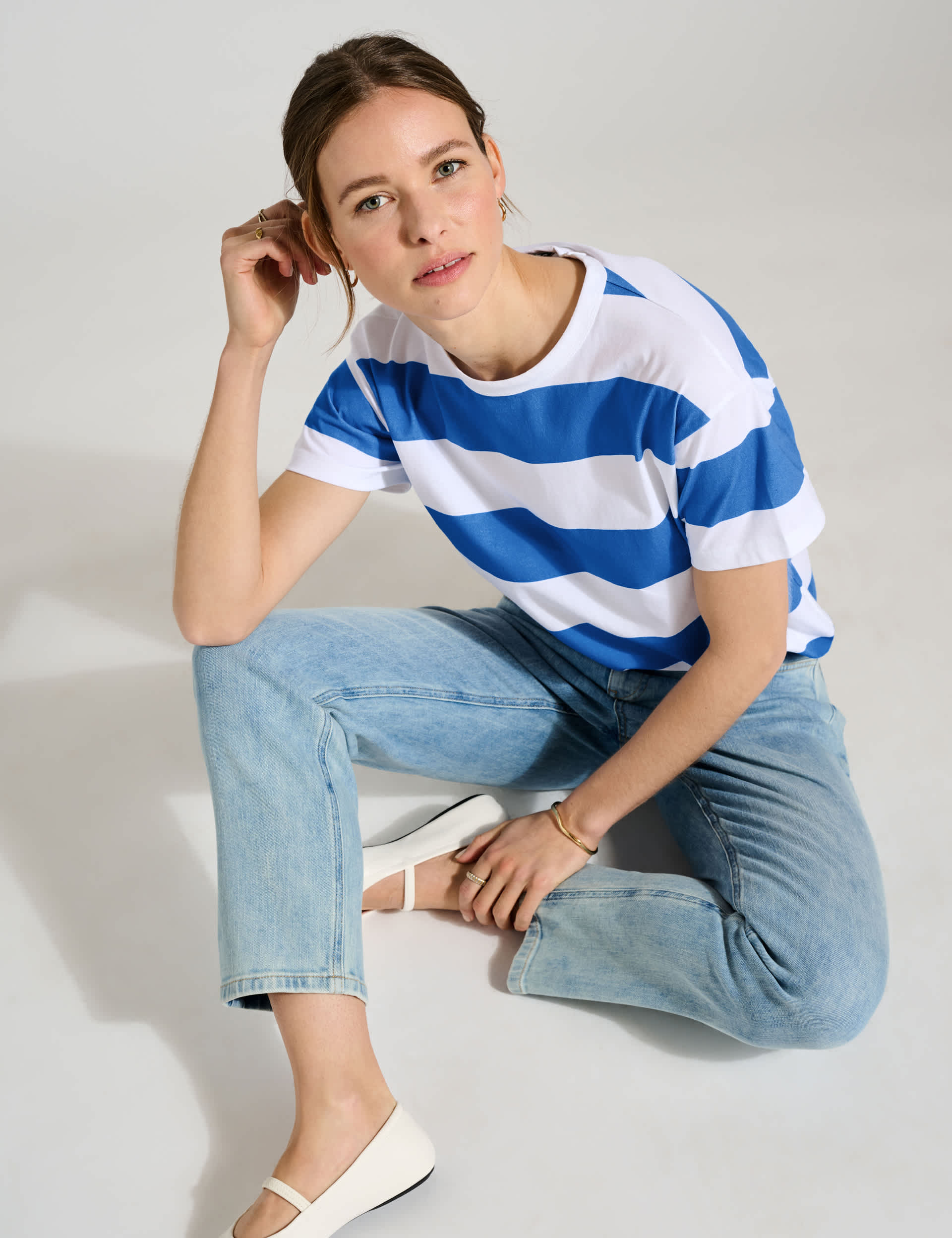 Baukjen Women's Pure Cotton Striped T-Shirt