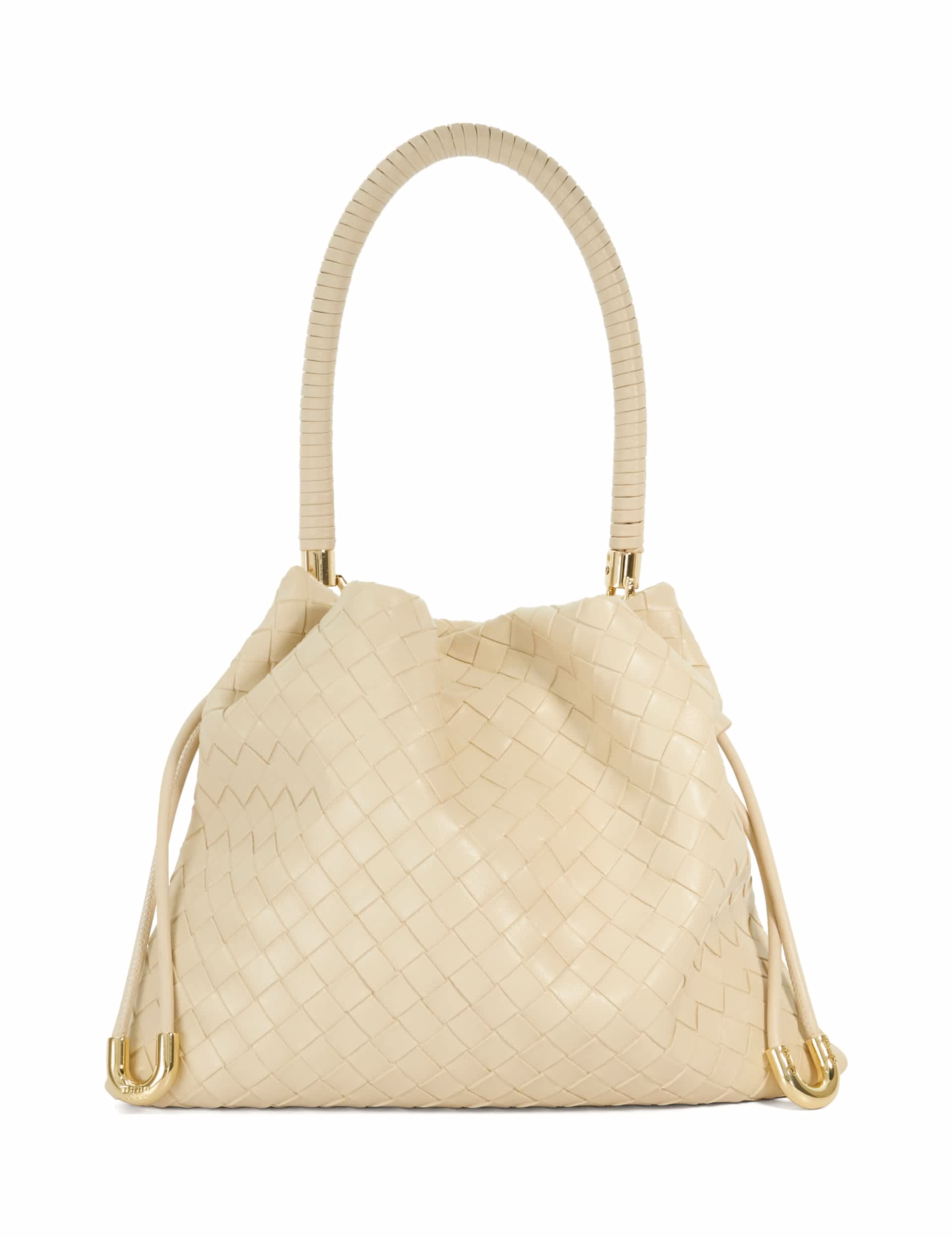 Dune London Women's Leather Woven Grab Bag - Cream, Black,Cream