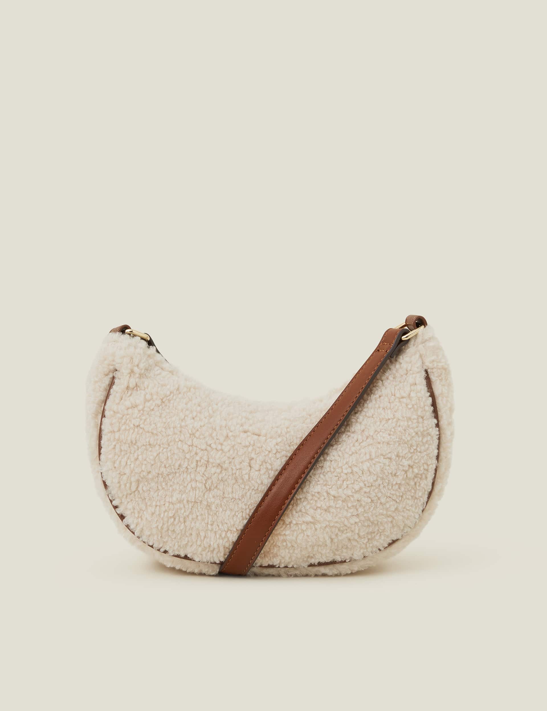 Accessorize Women's Faux Shearling Sling Cross Body Bag