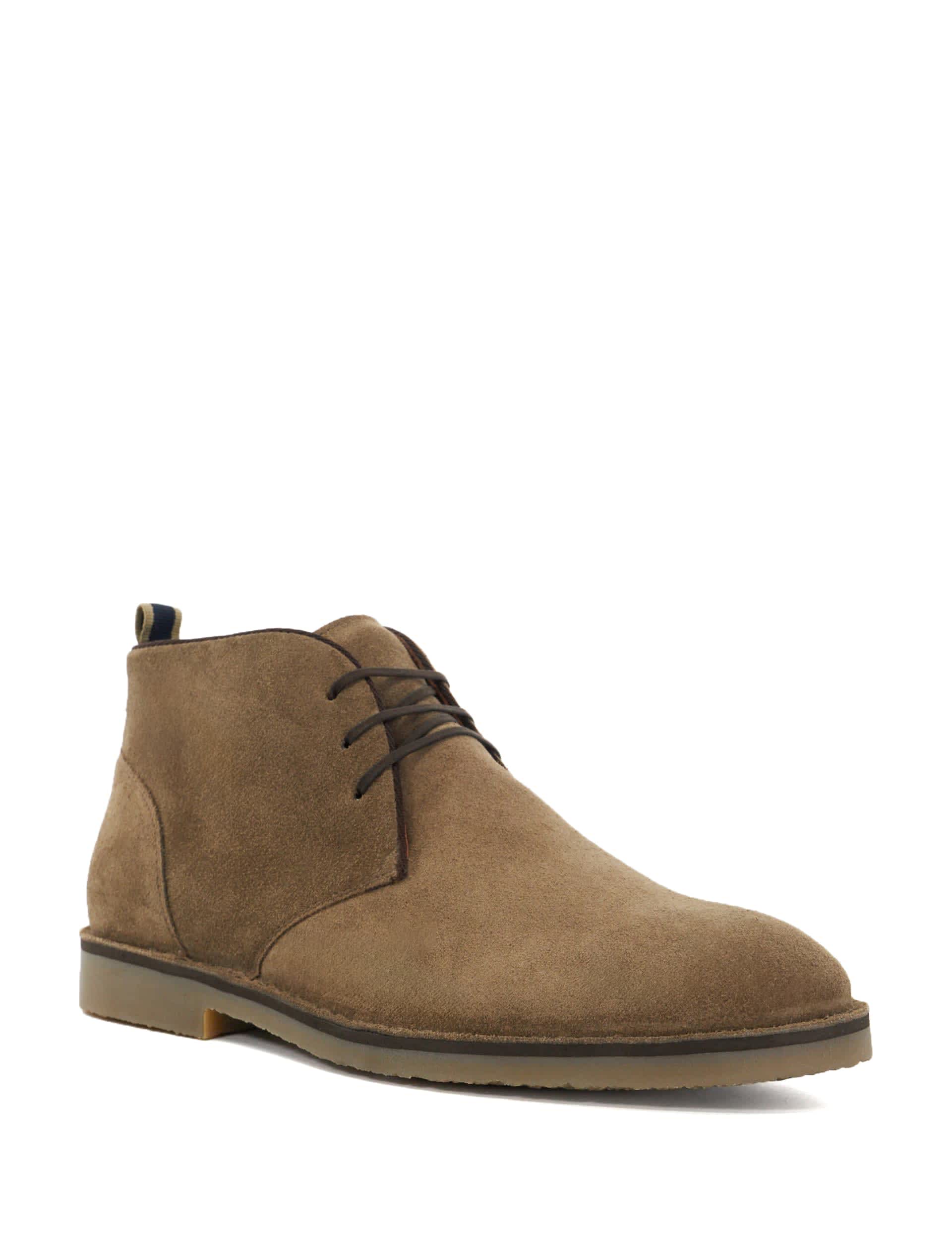 Dune London Men's Leather Lace Up Chukka Boots - 12 - Taupe, Taupe