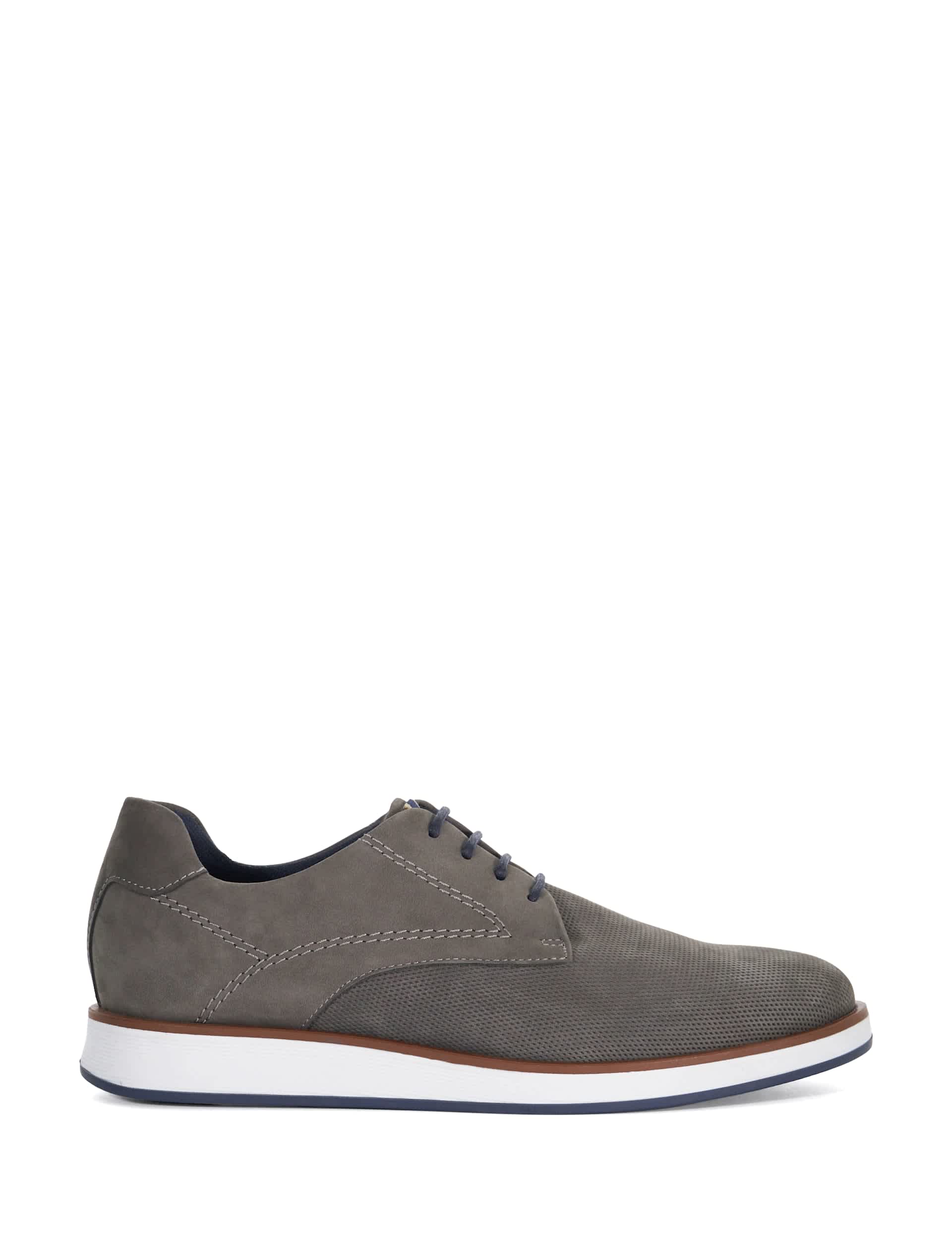 Dune London Men's Leather Derby Shoes - 11 - Grey, Grey