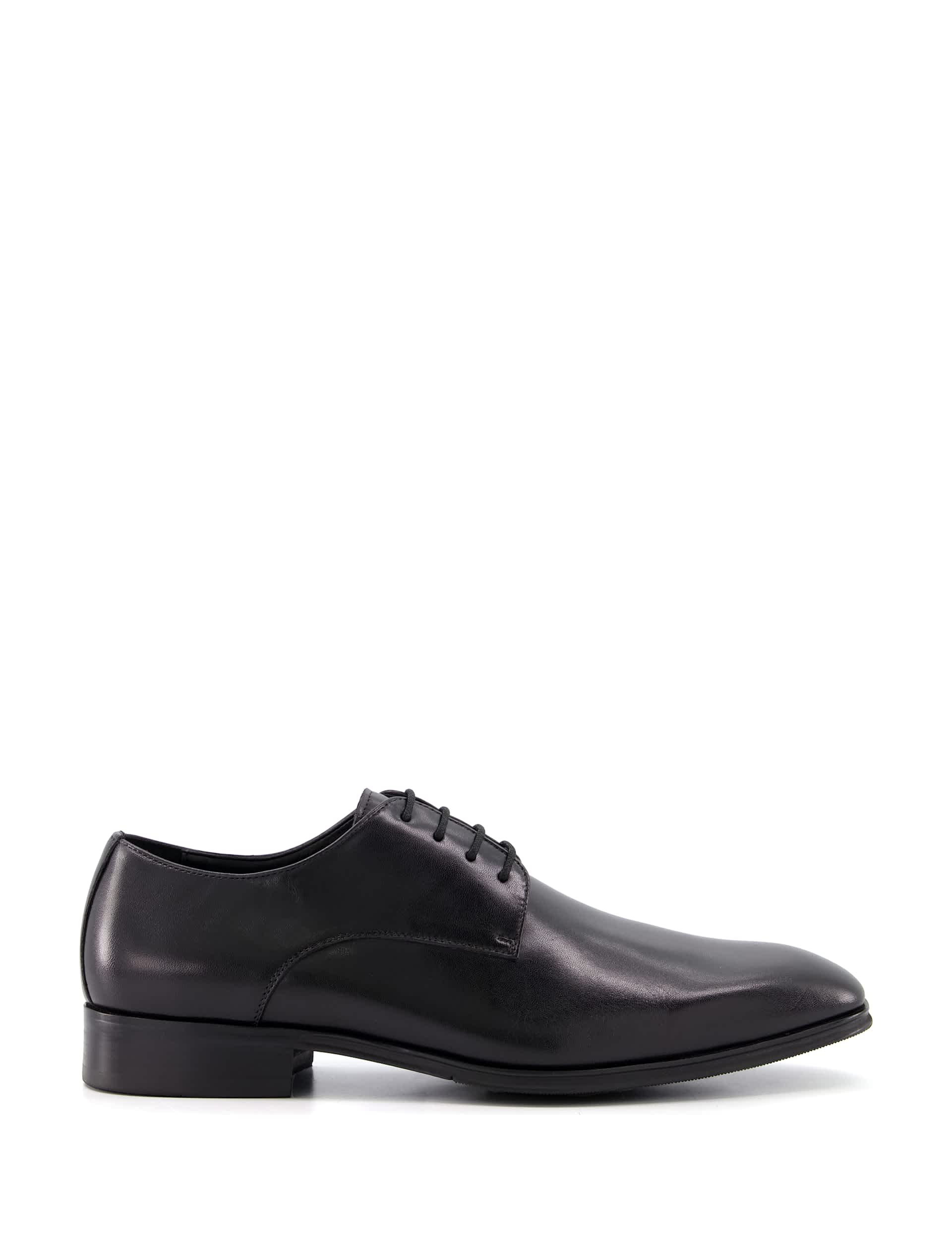 Dune London Men's Wide Fit Leather Derby Shoes - 9 - Black, Black