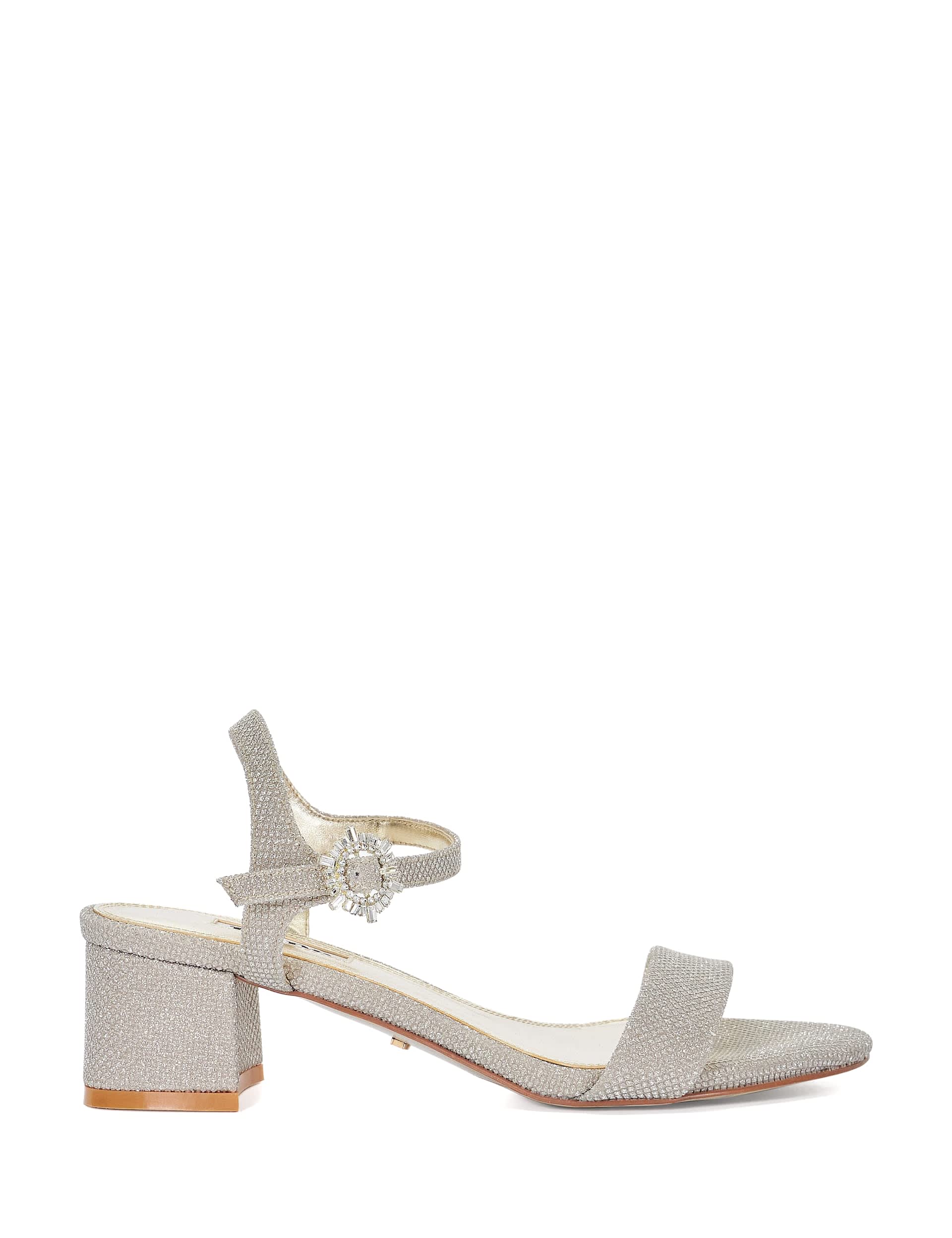 Dune London Women's Buckle Ankle Strap Block Heel Sandals