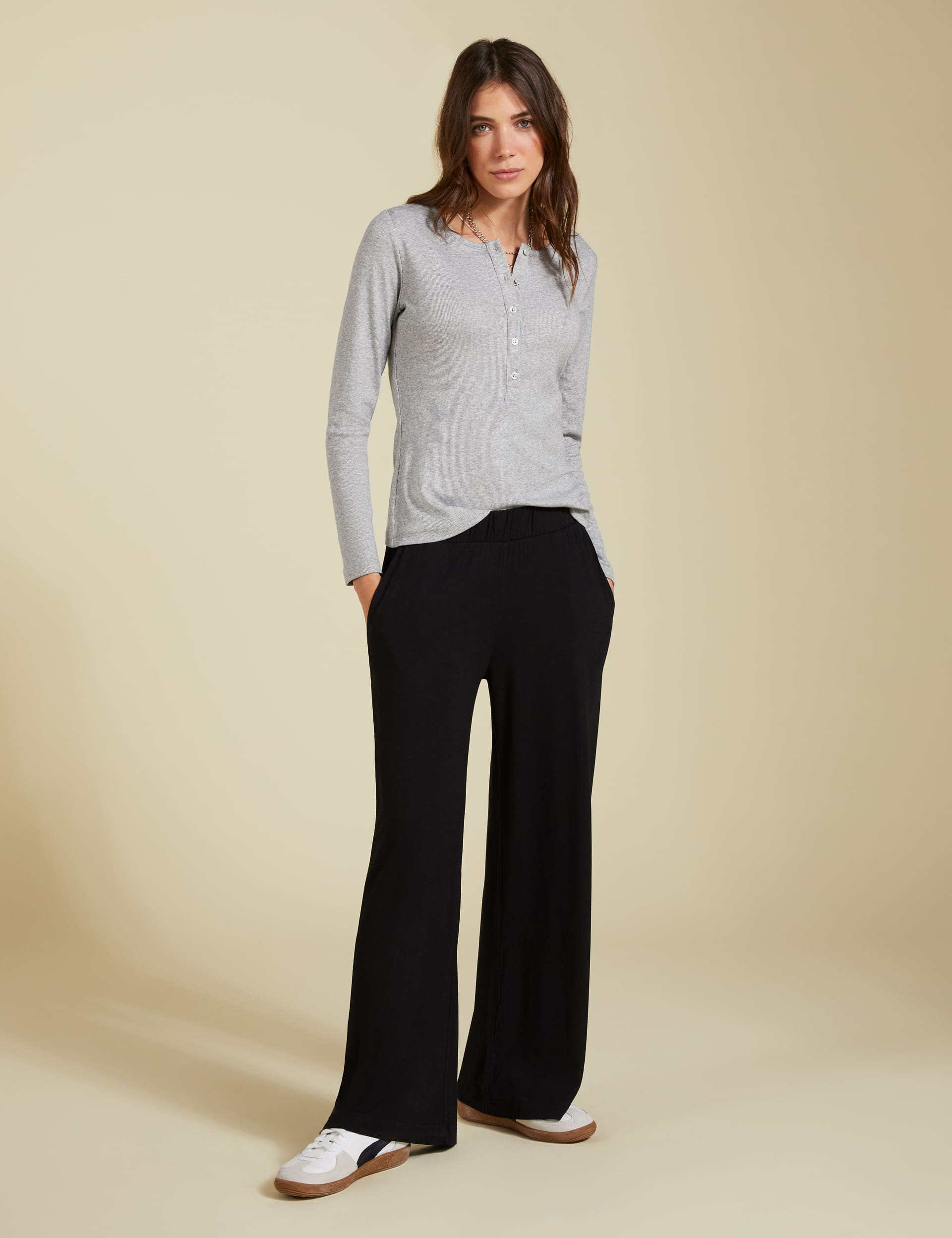 Baukjen Women's Lyocell Rich Fitted Henley Top