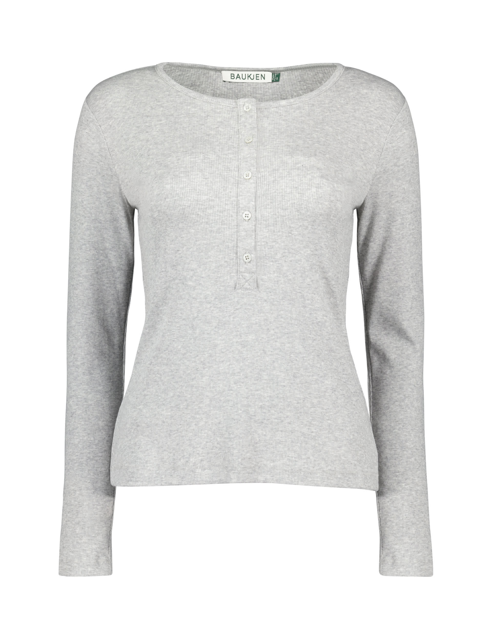 Baukjen Women's Lyocell Rich Fitted Henley Top - 18 - Grey Marl, Grey Marl