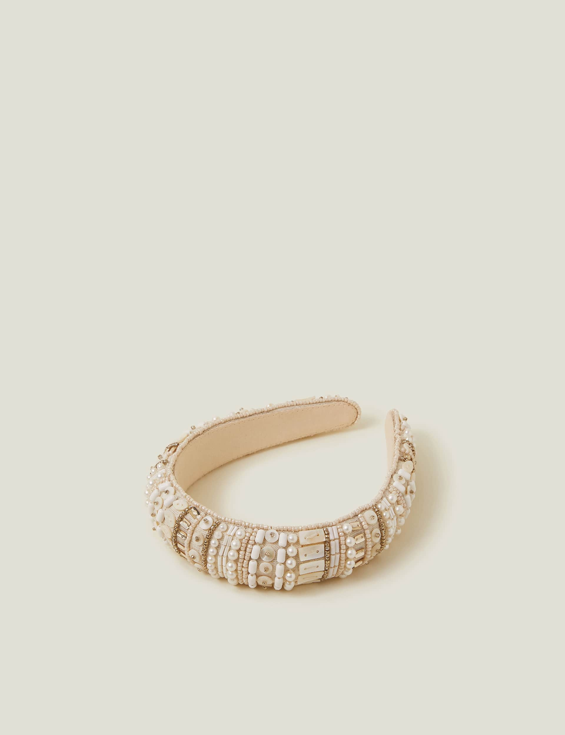 Accessorize Women's Beaded Headband - Pearl, Pearl