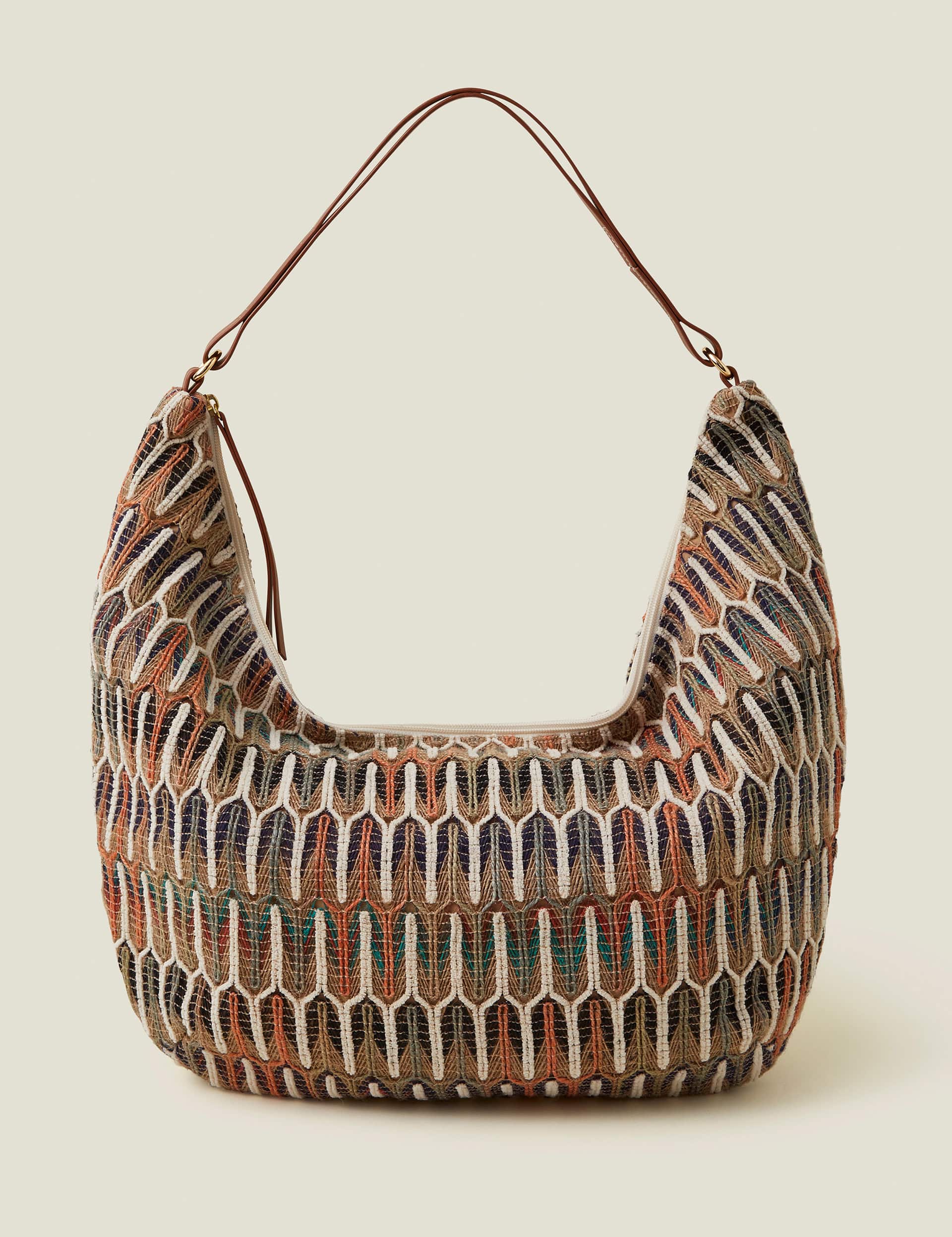 Accessorize Women's Pure Cotton Textured Shoulder Bag