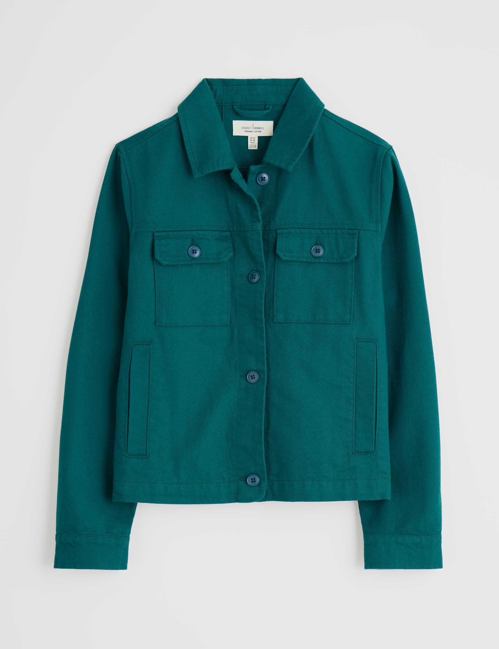 Seasalt Cornwall Women's Pure Cotton Denim Jacket - 12 - Teal, Green,Teal