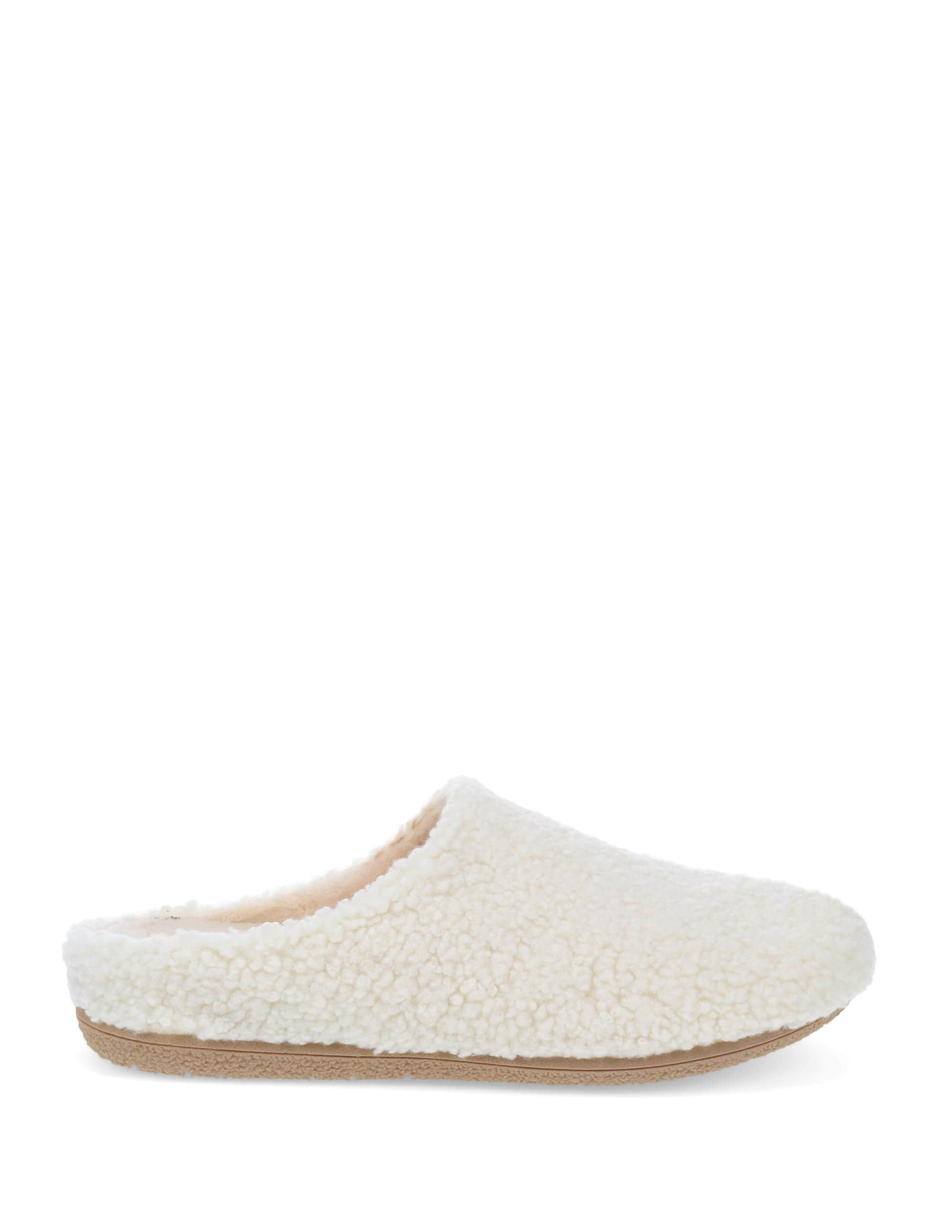 Jones Bootmaker Women's Borg Mule Slippers - 7 - Cream, Grey,Cream