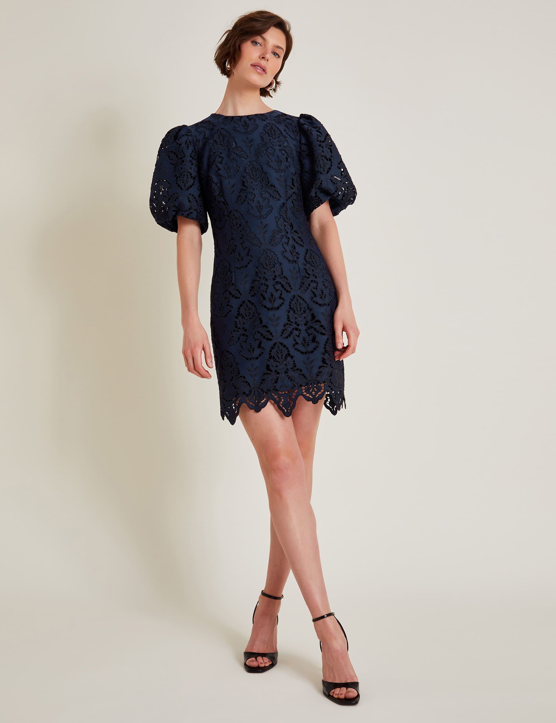 Monsoon Women's Lace Mini Dress - 16 - Navy, Navy