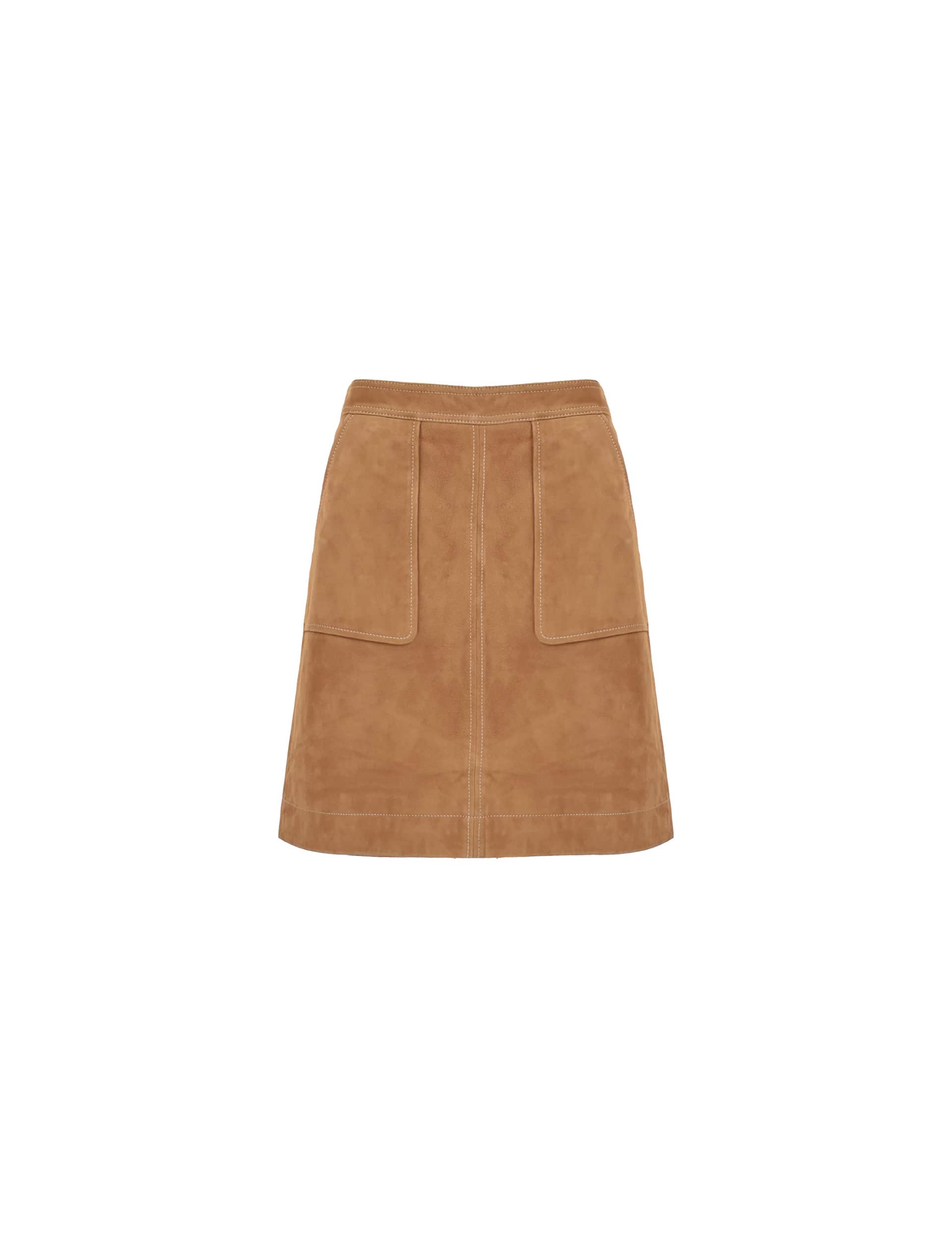 Ro&Zo Women's Suede Mini A-Line Skirt - 16 - Tan, Tan