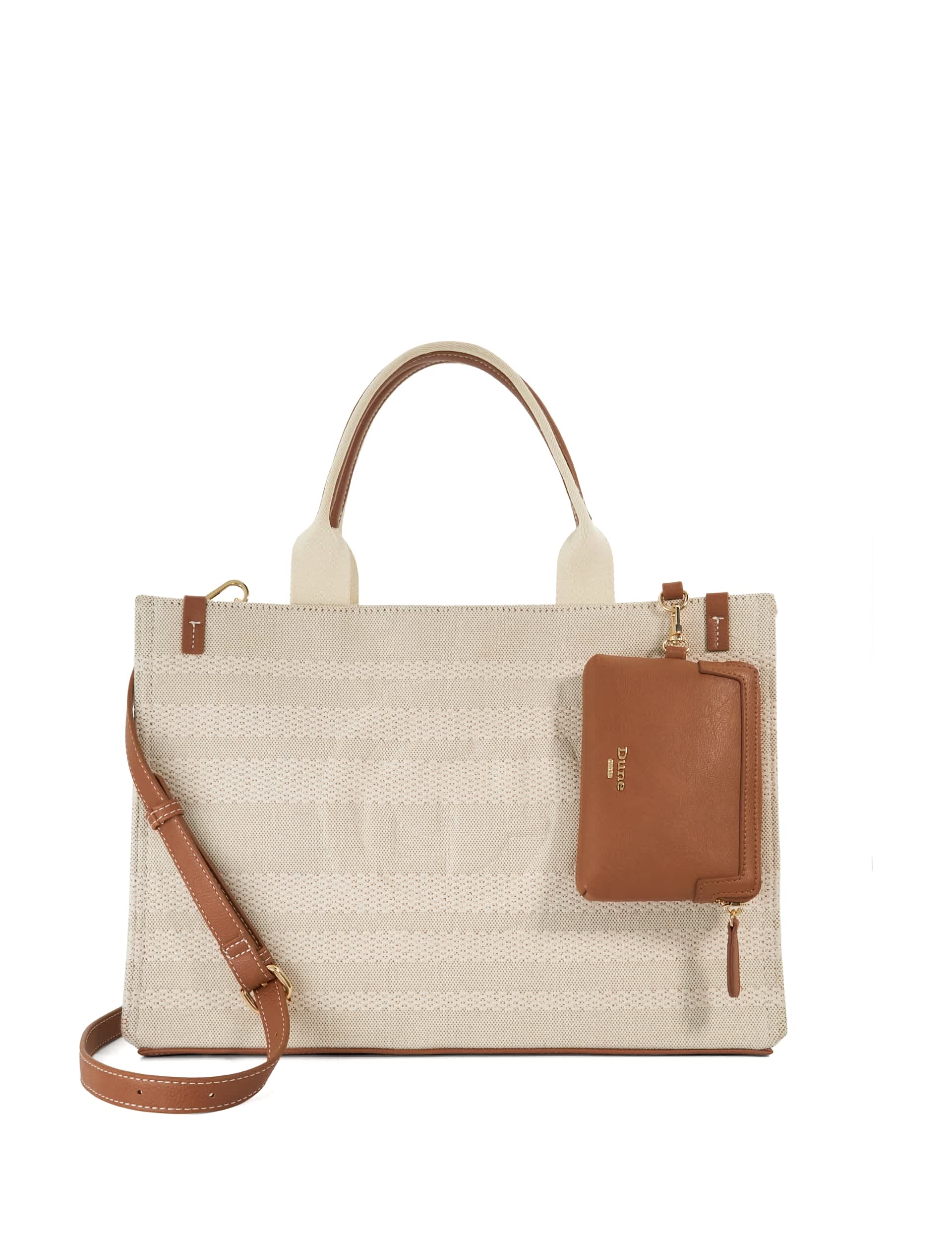 Dune London Women's Canvas Striped Tote Bag - Natural, Natural