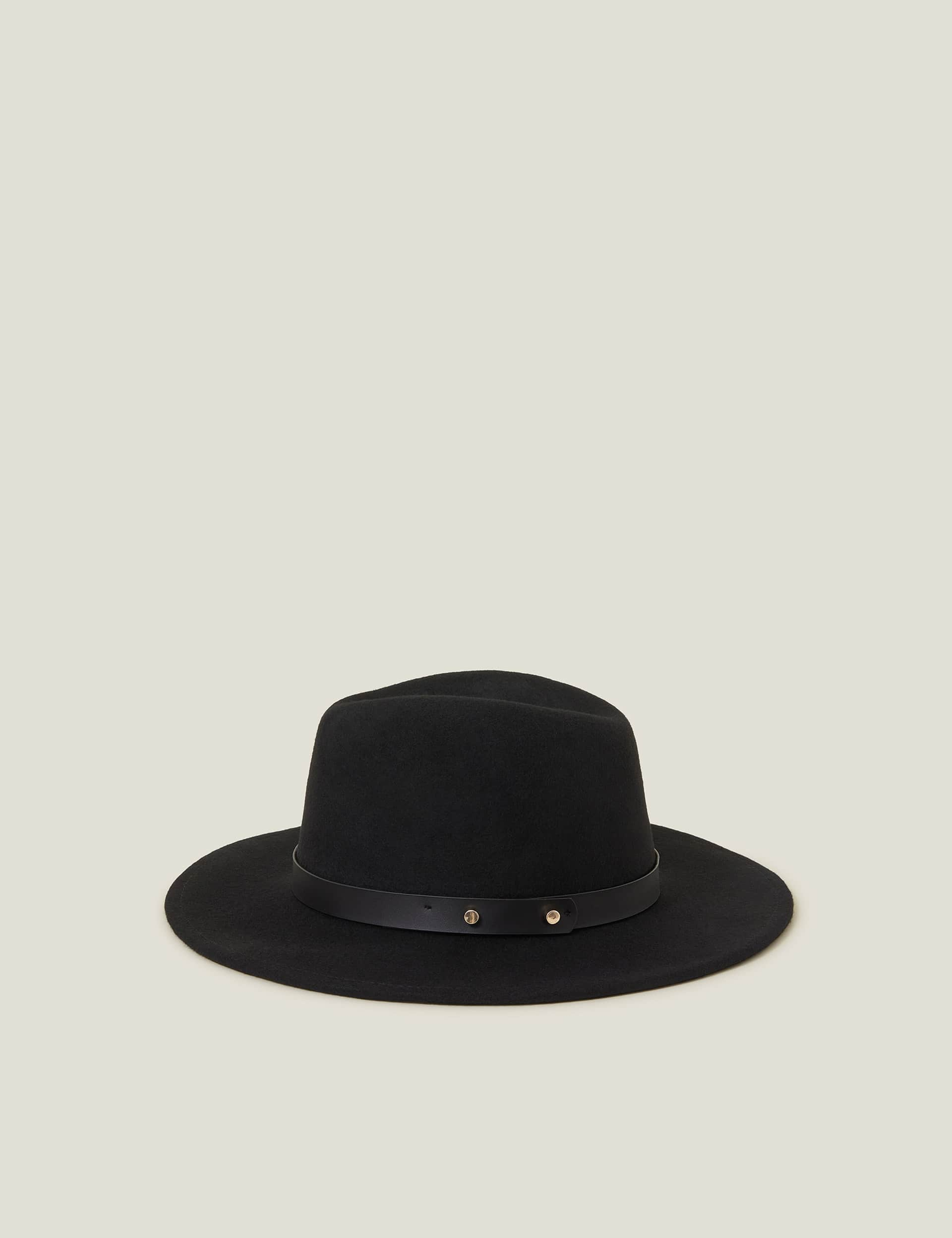 Accessorize Women's Pure Wool Fedora Hat - Black, Black