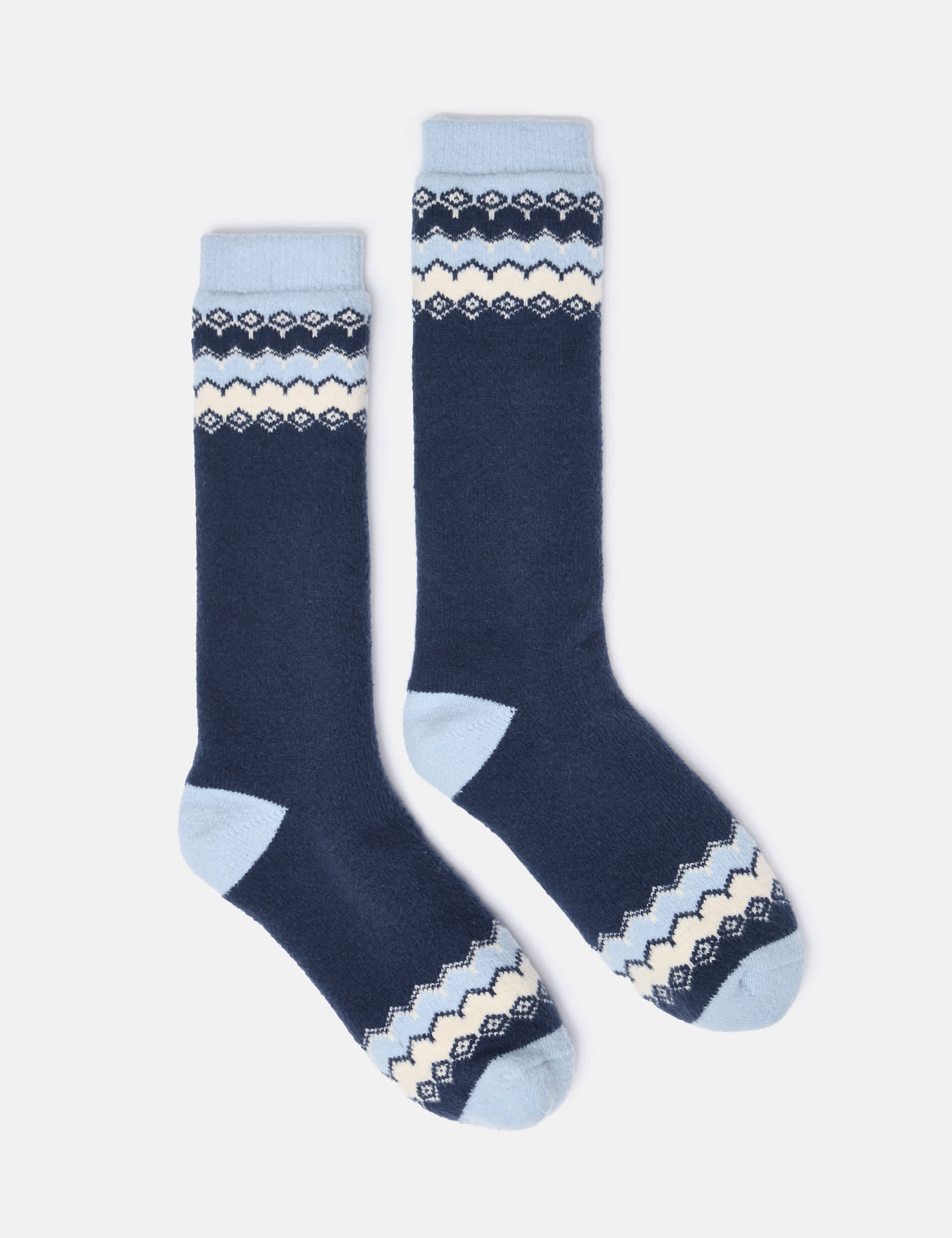 Joules Women's Fair Isle Ankle High Socks - Blue Mix, Cream Mix,Blue Mix