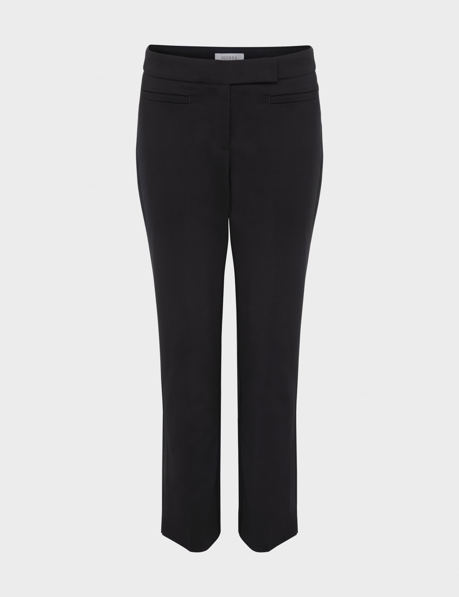 Hobbs Women's Cotton Blend Slim Fit Trousers - 14 - Black, Black