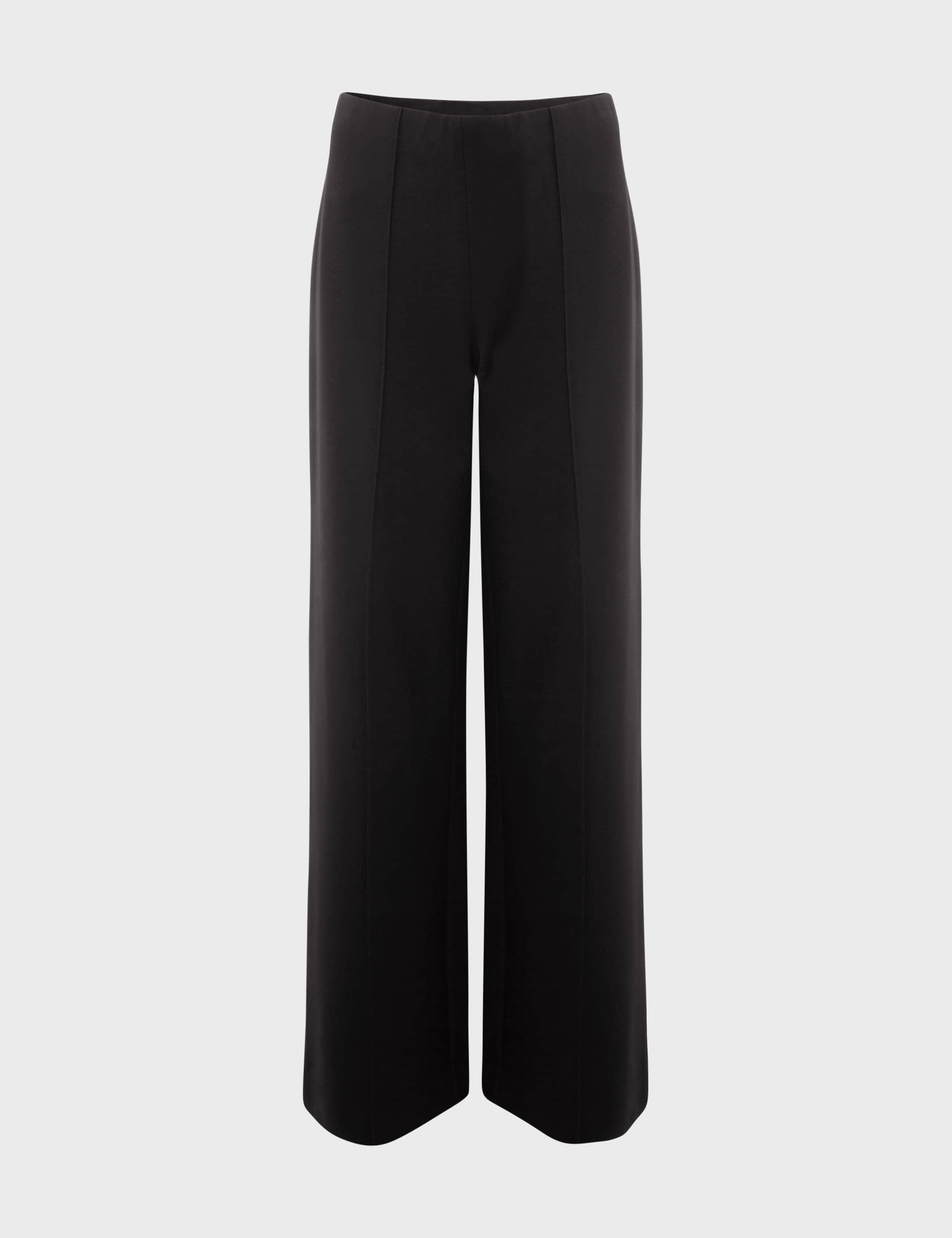 Hobbs Women's Seam Detail Wide Leg Trousers - 12 - Black, Black