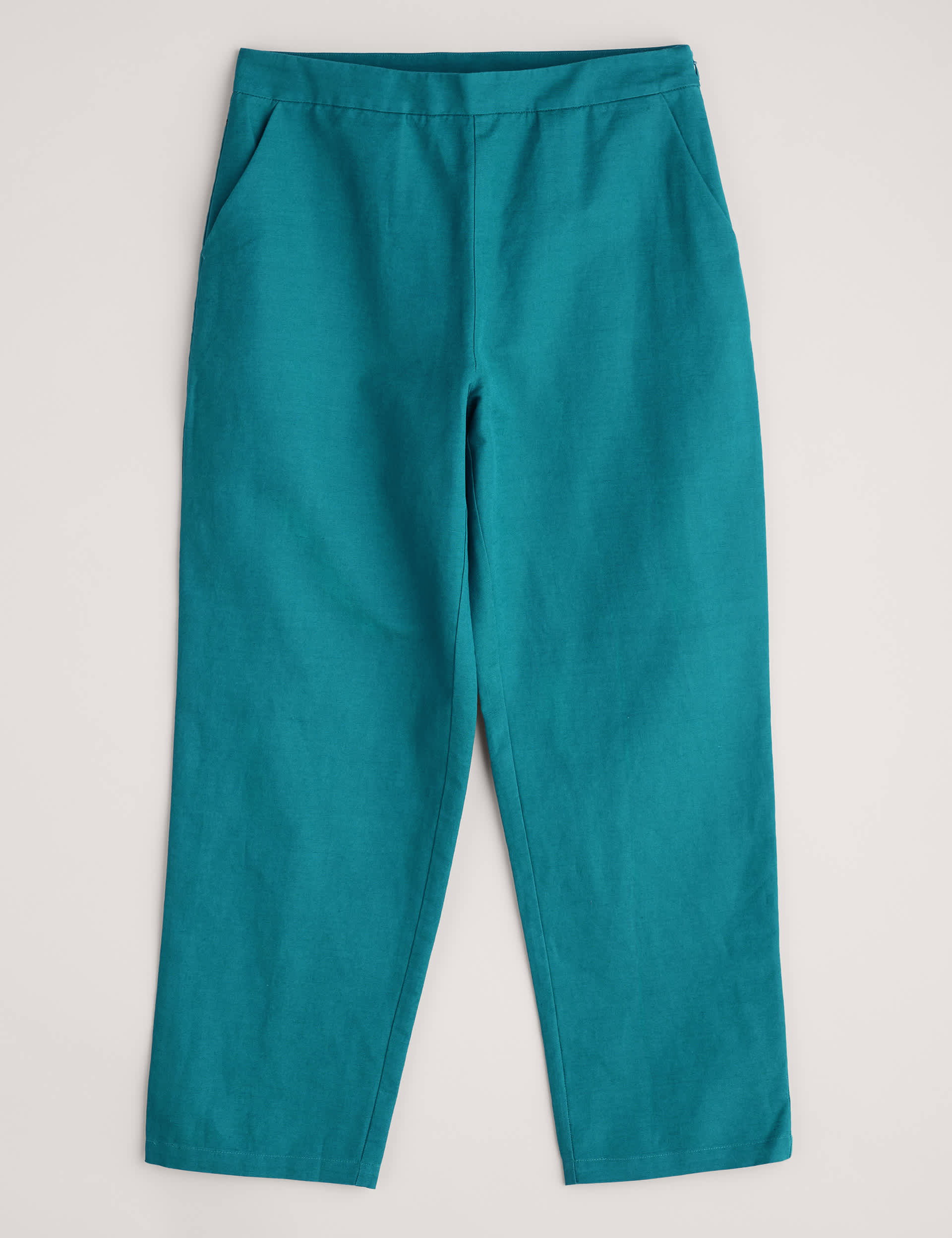 Seasalt Cornwall Women's Linen Blend Straight Leg Trousers - 20 - Teal, Teal