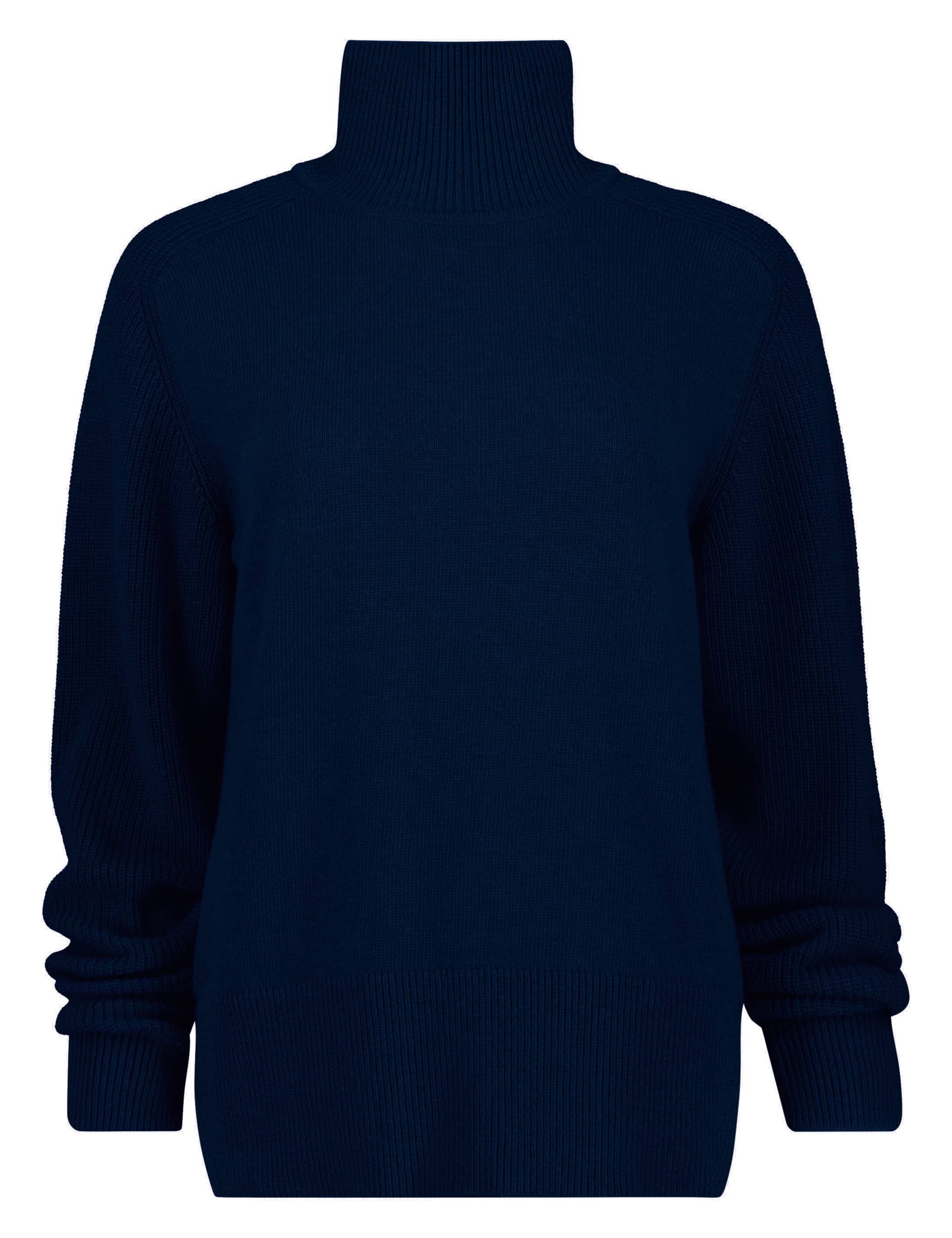 Baukjen Women's Pure Wool Funnel Neck Split Hem Jumper - 14 - Navy, Dark Green,Navy