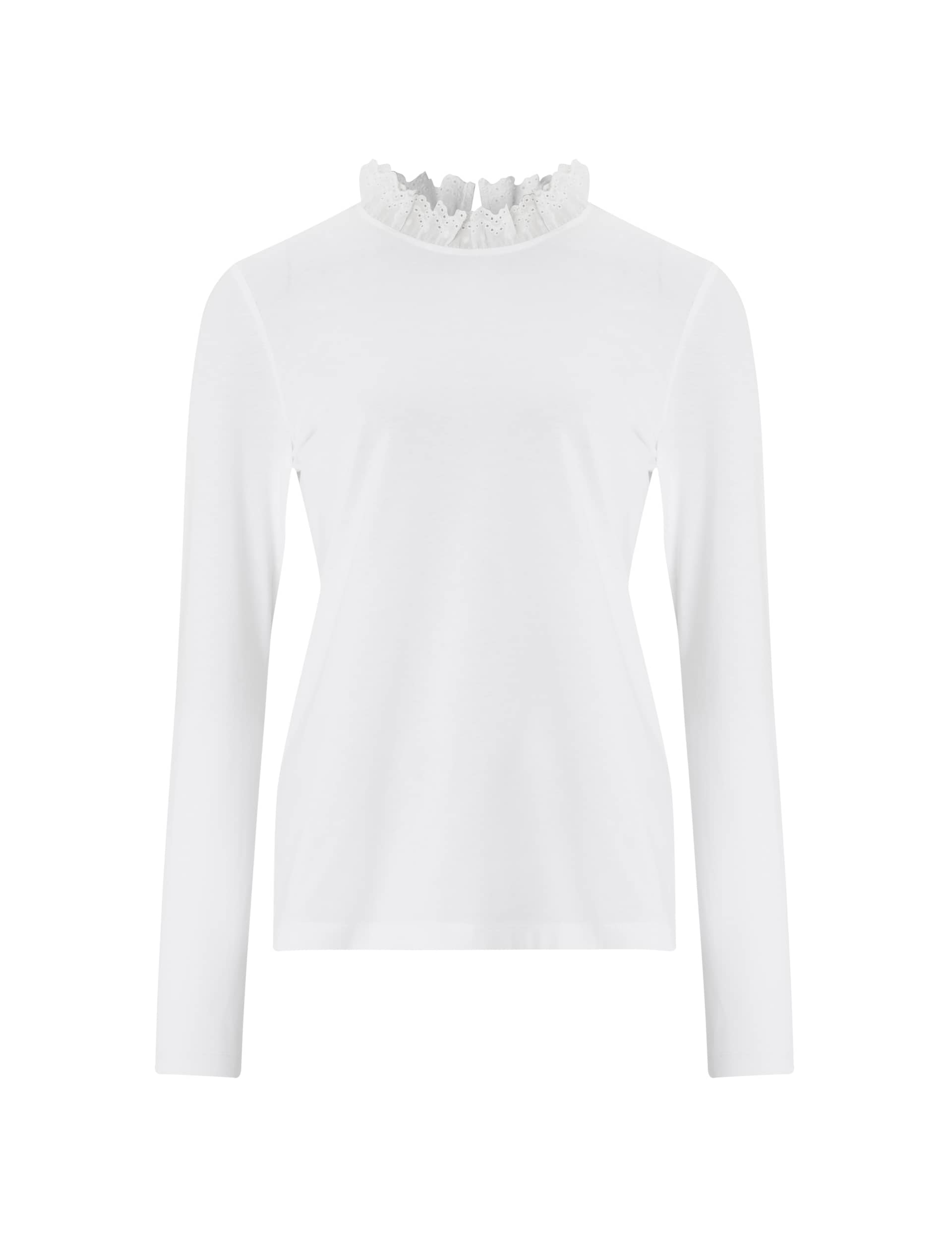 Baukjen Women's Pure Cotton Frill Neck Top - 18 - White, White