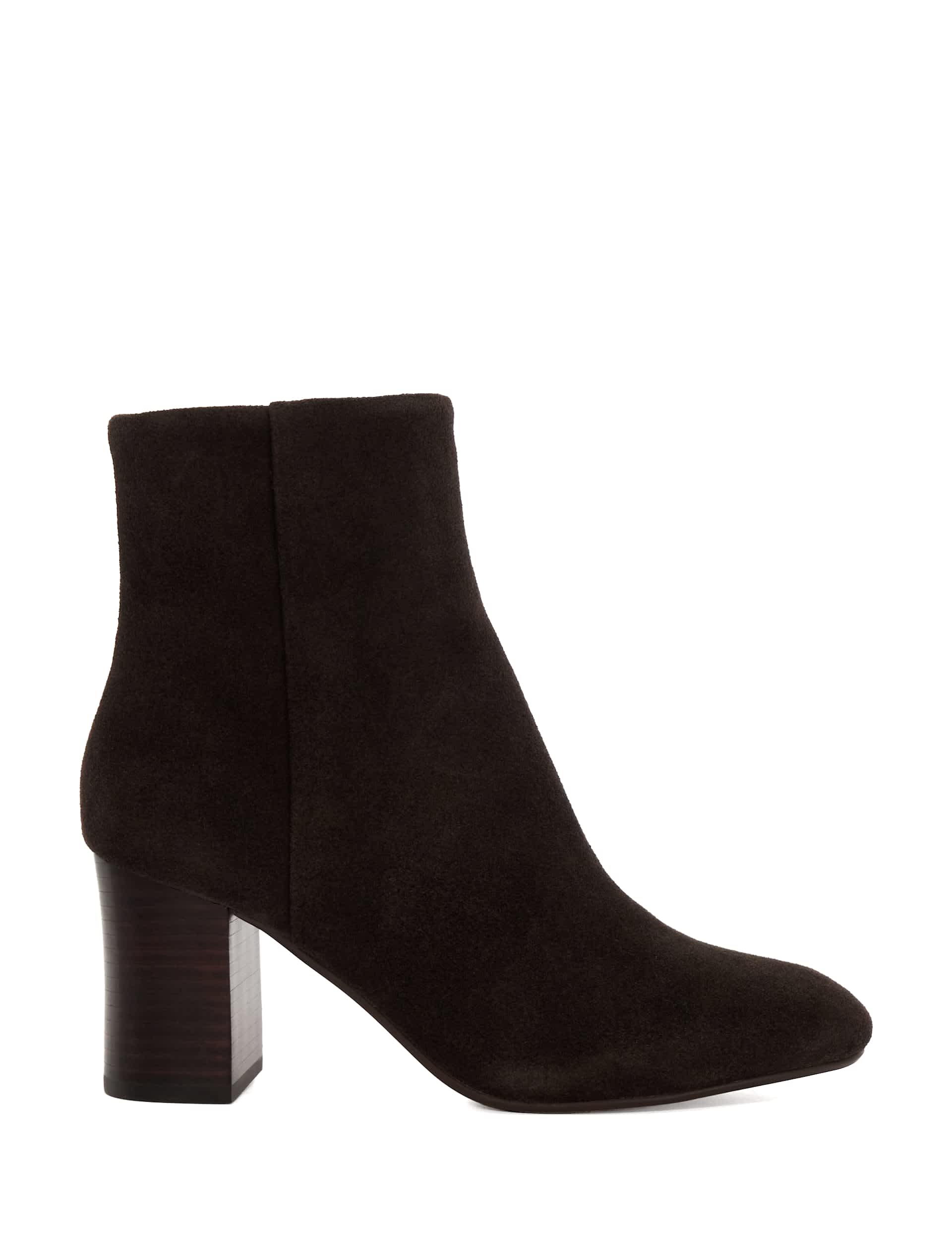 Dune London Women's Leather Block Heel Ankle Boots - 5 - Brown, Brown,Black