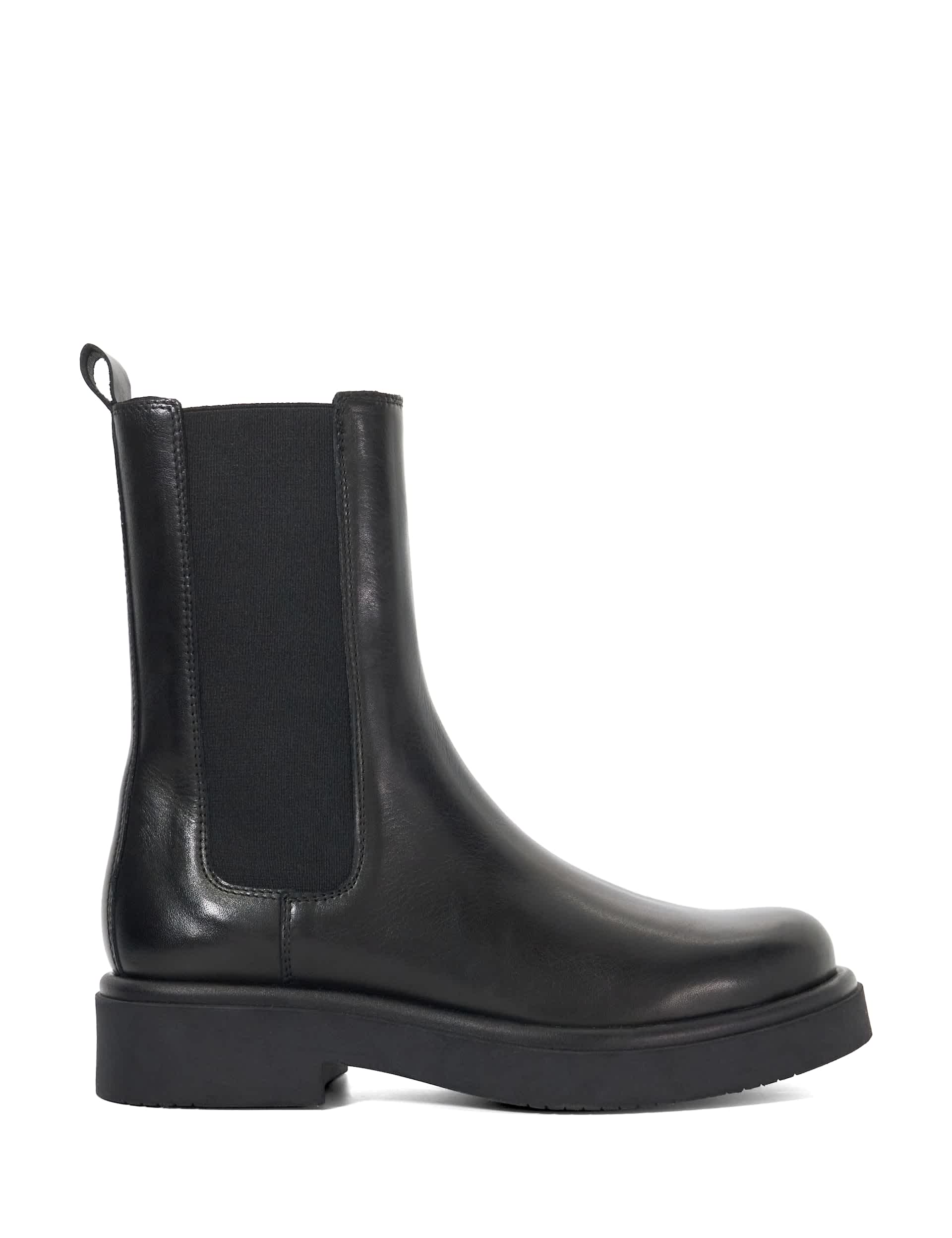Dune London Women's Leather Block Heel Round Toe Chelsea Boots