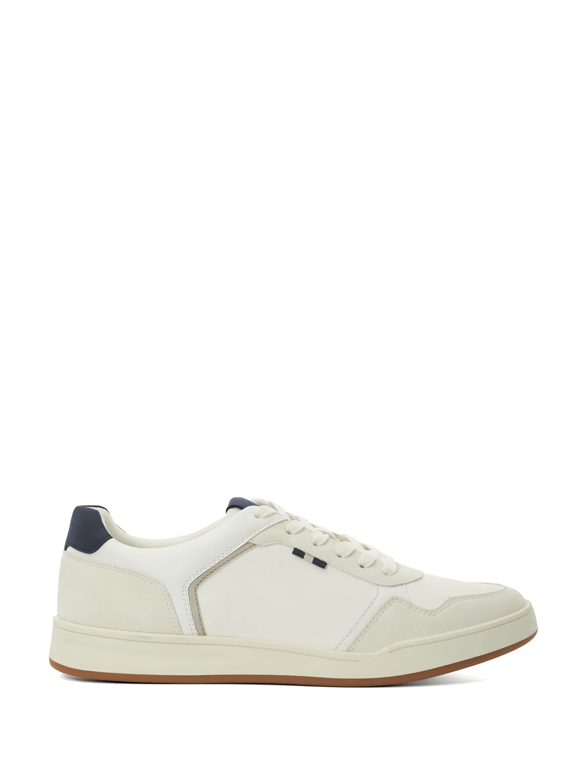 Dune London Men's TINTED - Mixed Material Trainer - 9 - White, Navy,White