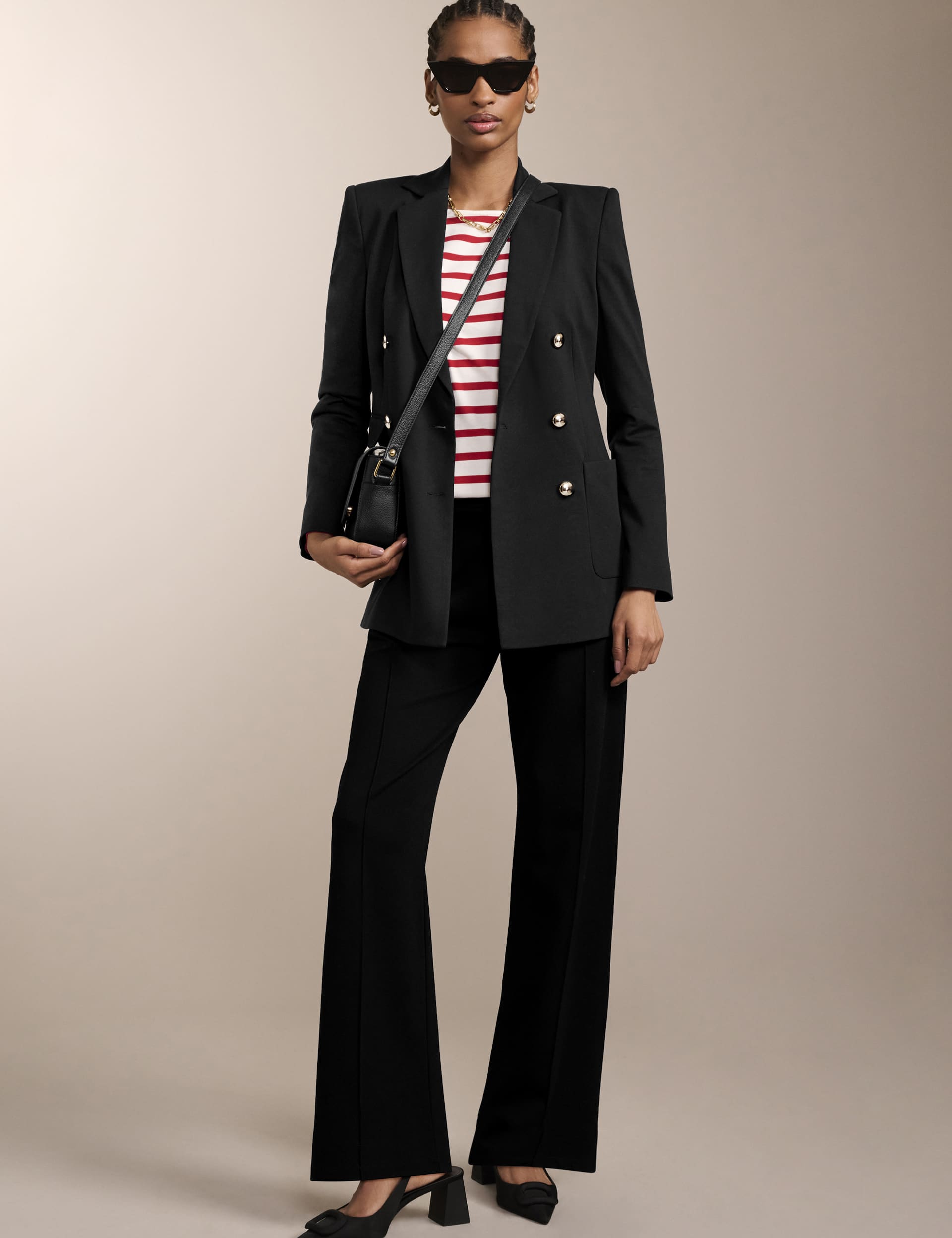 Baukjen Women's Seam Detail Wide Leg Trousers