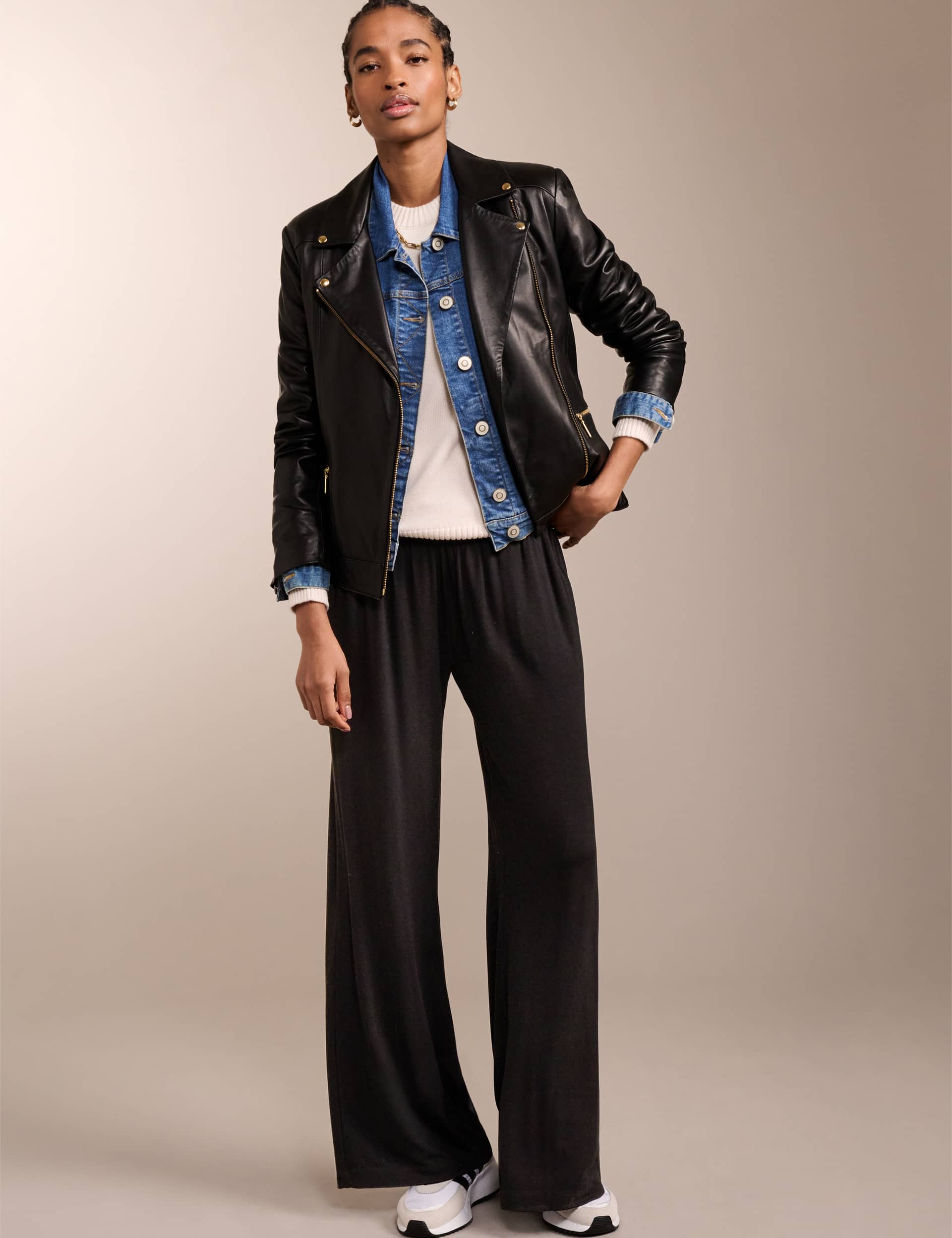 Baukjen Women's Elasticated Waist Wide Leg Trousers