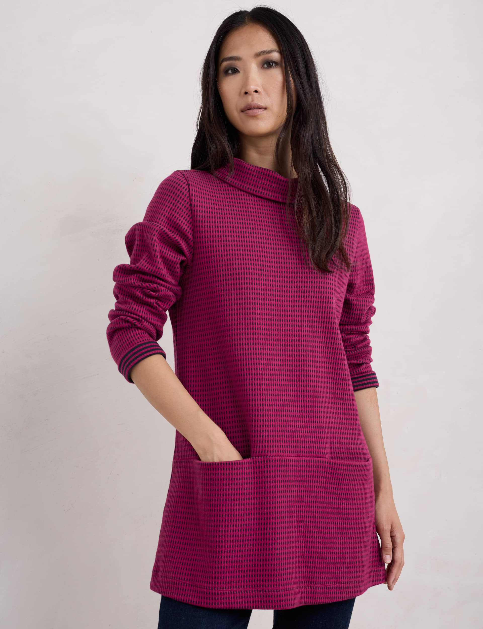 Seasalt Cornwall Women's Pure Cotton Textured Tunic - 14 - Pink Mix, Pink Mix