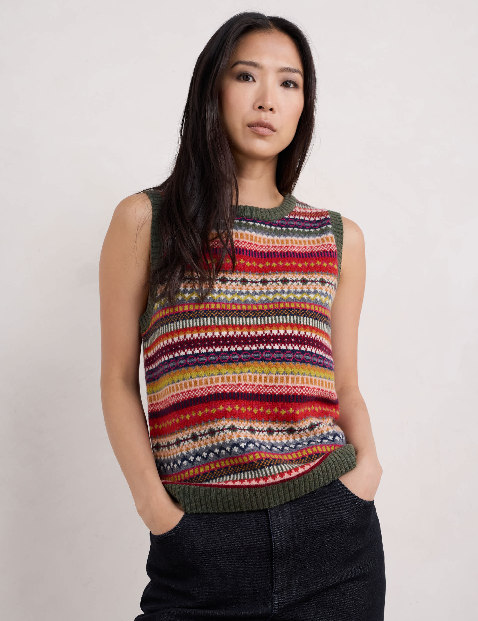 Seasalt Cornwall Women's Merino Wool Rich Fair Isle Knitted Vest - 18 - Multi, Multi